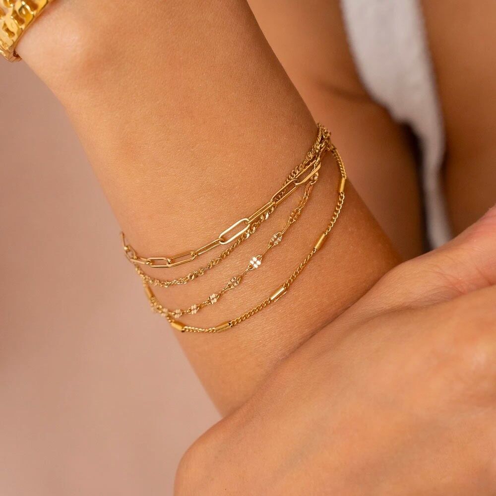 Bracciale Daphinia - 4 catene in acciaio inossidabile