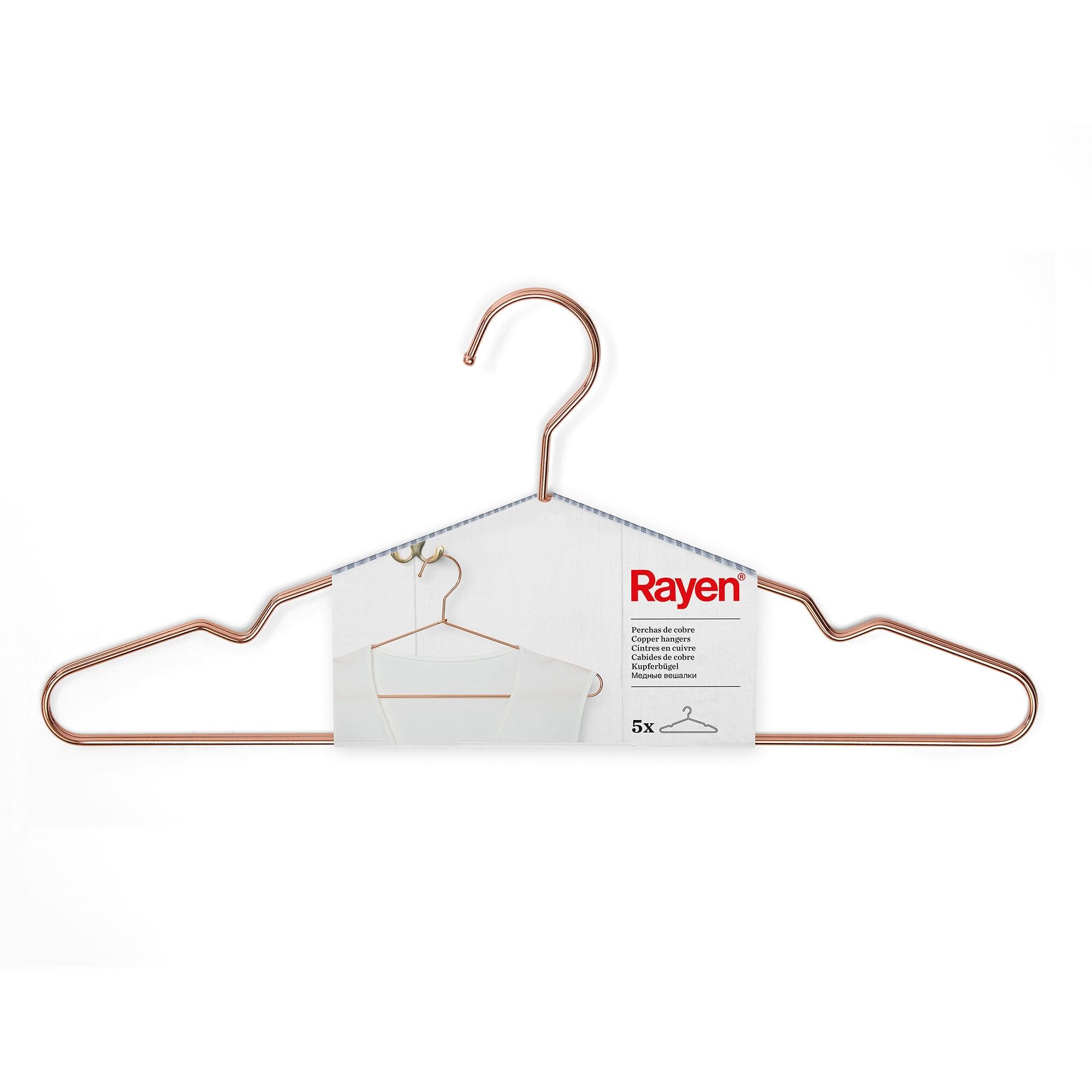 Rayen | Kleiderbügel | Kupferkleiderbügel | 5er-Pack | Kleiderbügel | 40 × 18 cm