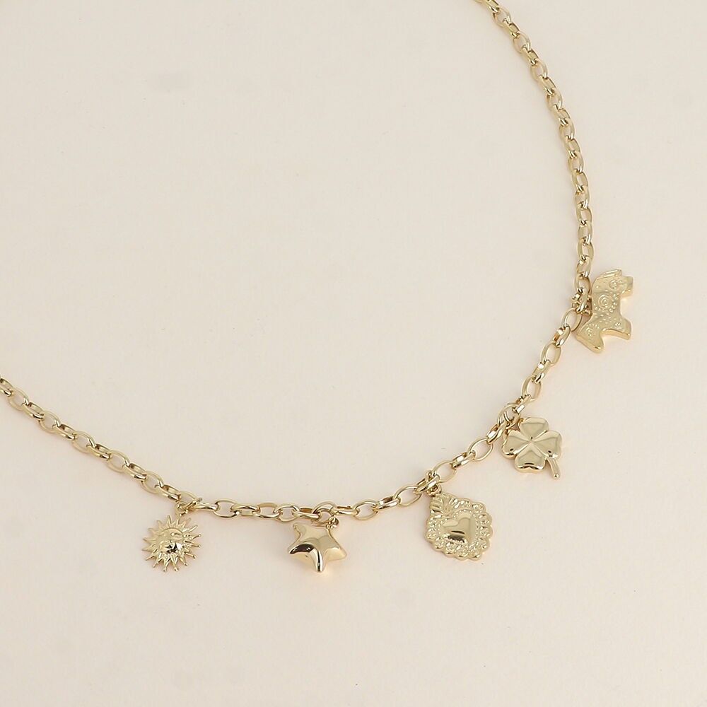 Necklace - sun, star, llama, clover, heart