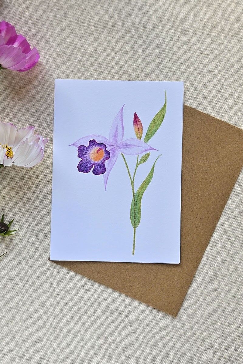Carta al crayón de color - Fleur d'Orchidée