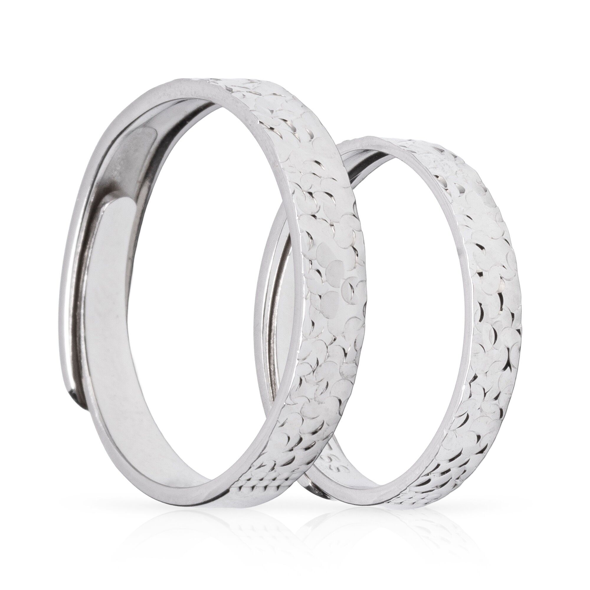 Passende Verlobungsringe mit brillantem Design aus 925er Sterlingsilber. Einstellbar.Farbe: Silber