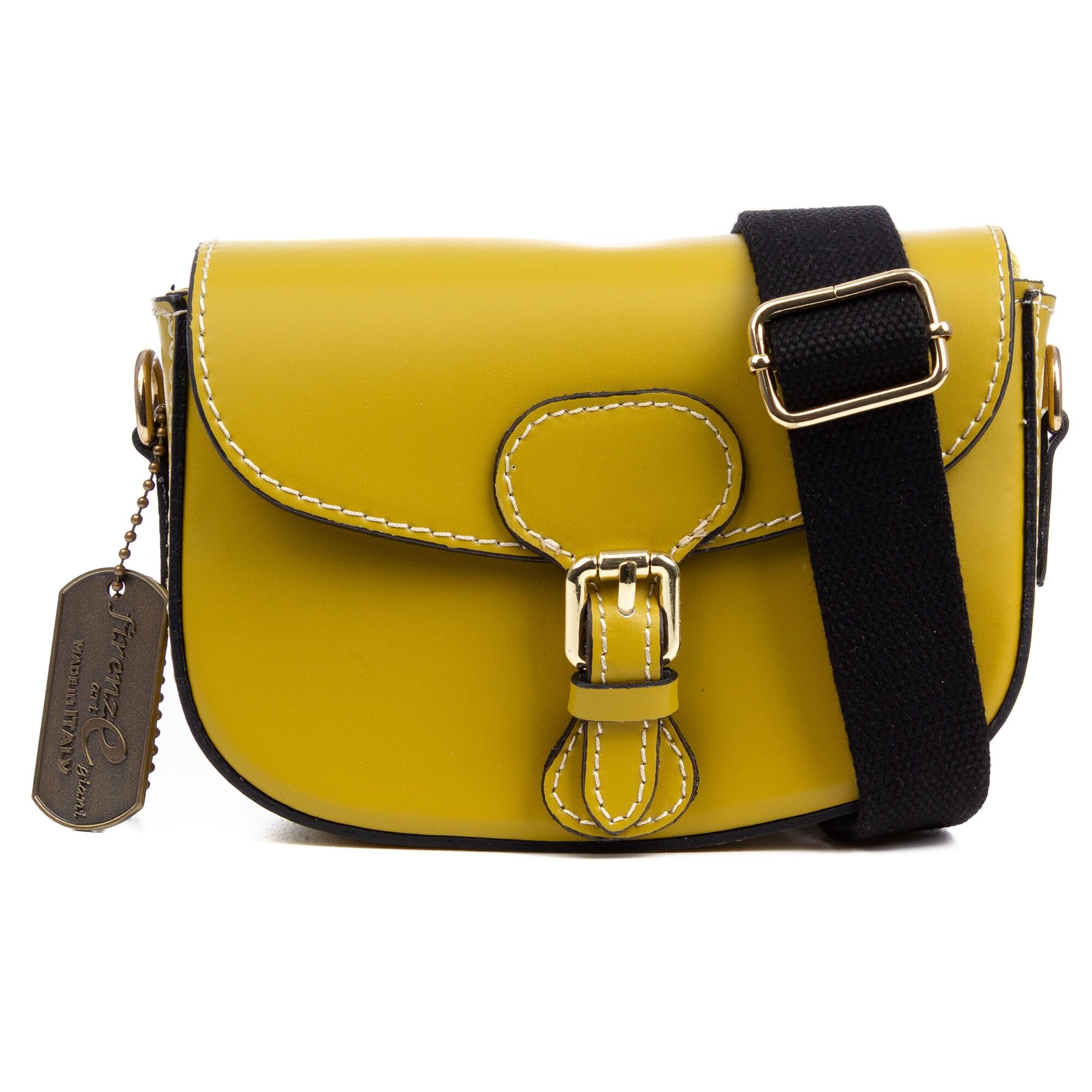 Borsa a tracolla da donna Anghiari.Vera pelle con finitura ruga. Colore: verde oliva.