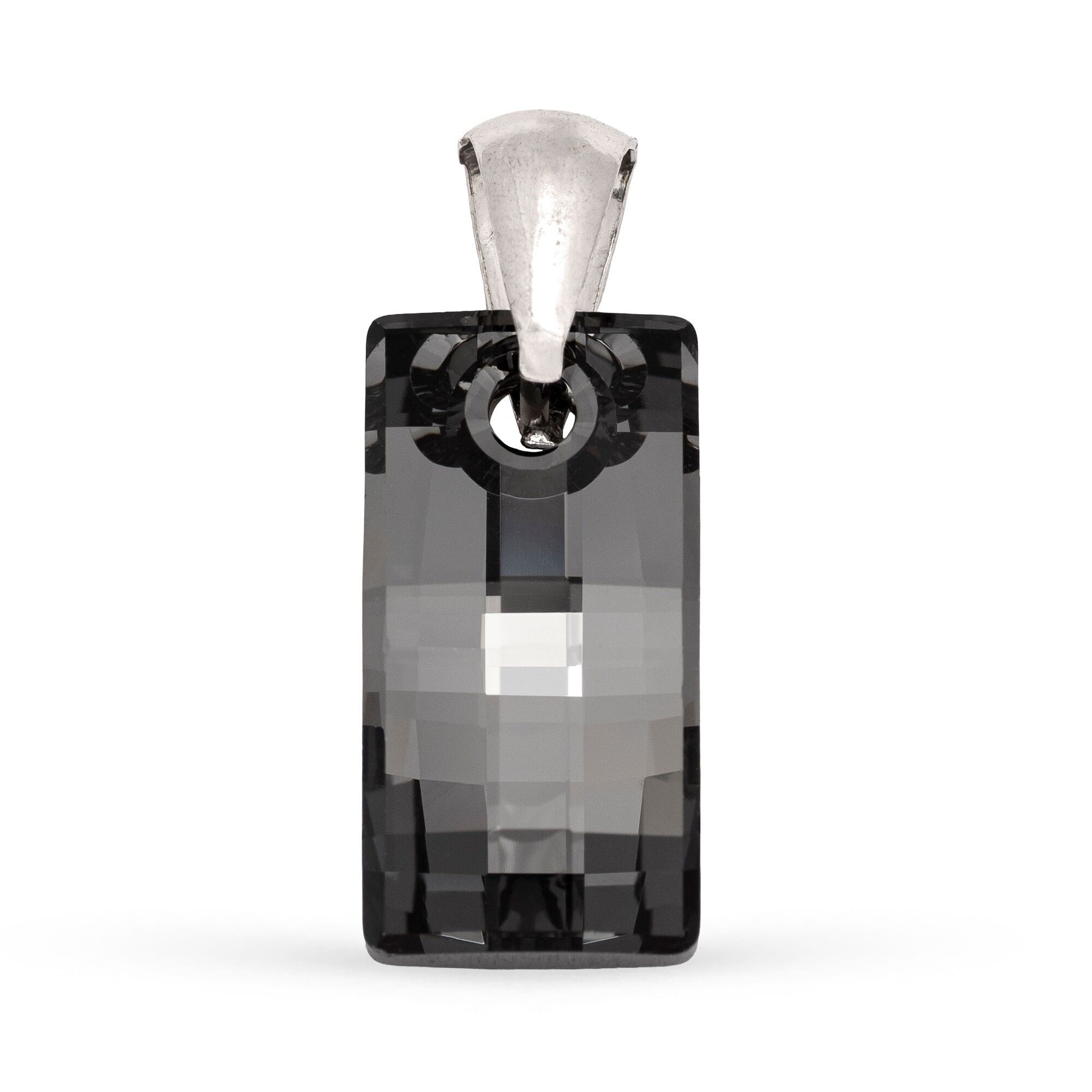 Ciondolo in argento sterling 925. Forma rettangolare con pietra naturale nera lucida e ornamentale.Colore: argento/nero