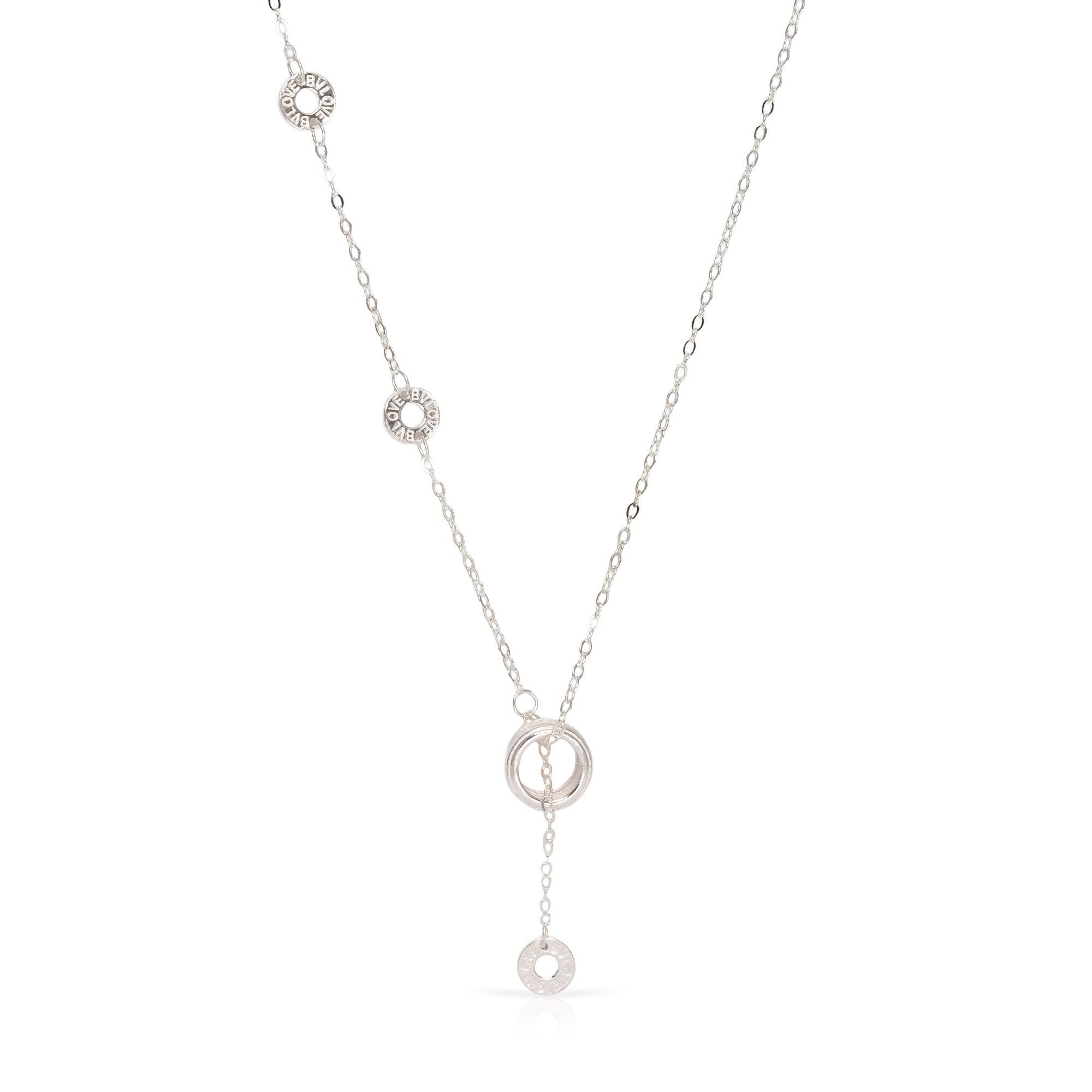 Collana in argento sterling 925 con pendente ad anello con zircone e chiusura a moschettone.Colore: argento