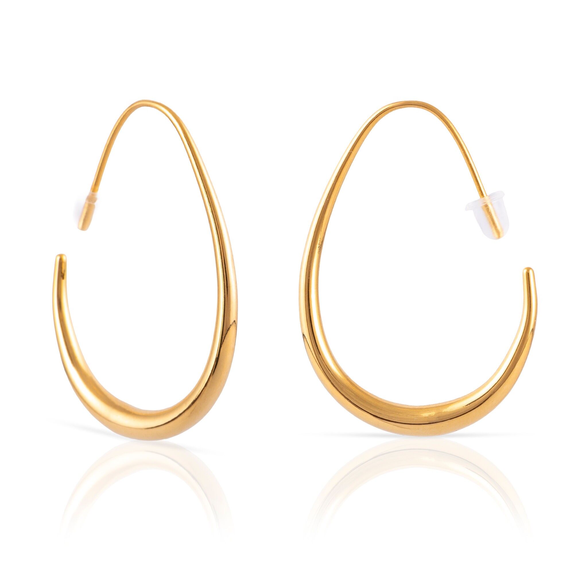 Orecchini semplici con gancio in rame e placcatura in oro 29.5 mm Colore: Oro