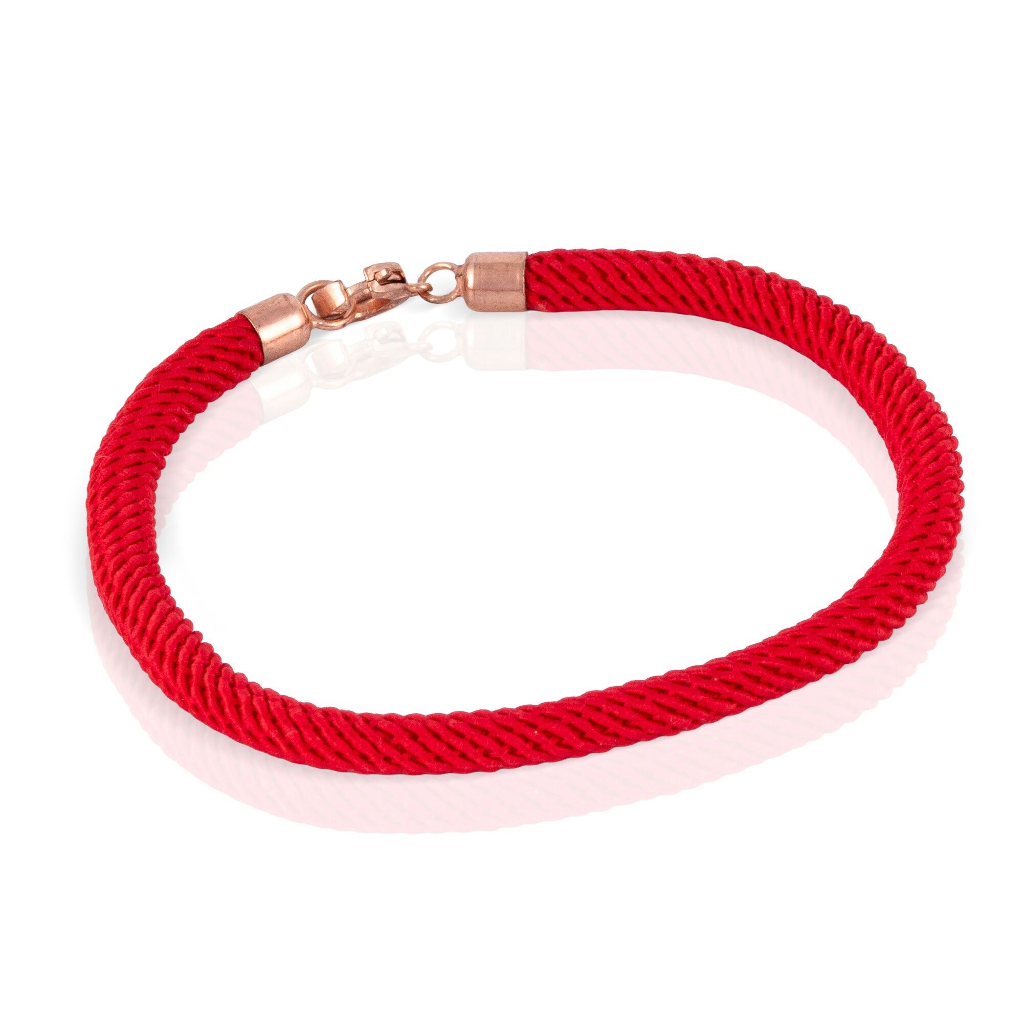 Rotes, geflochtenes Armband mit Details und Federringverschluss aus 925er Sterlingsilber.Farbe: Rot
