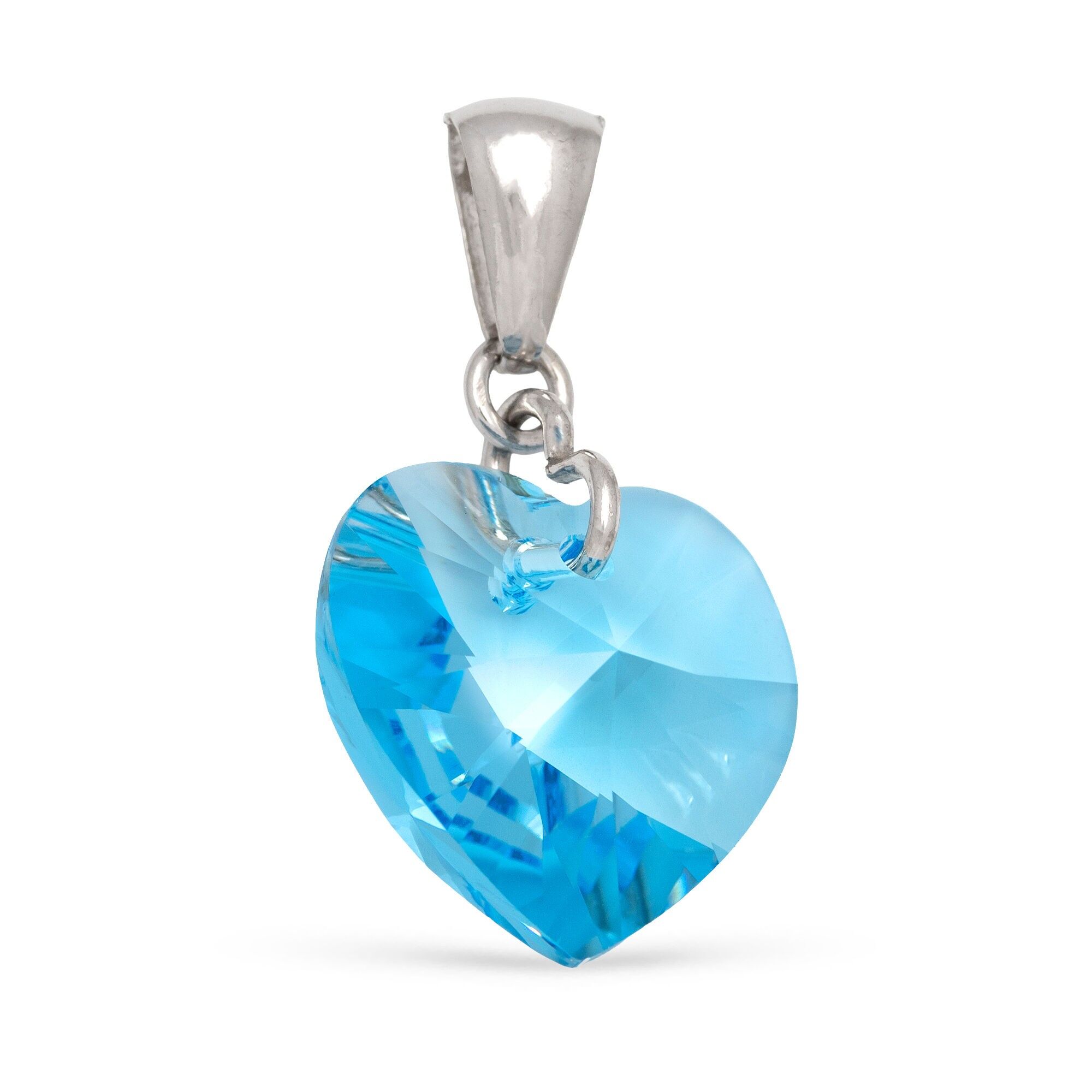 Anhänger aus Sterlingsilber 925. Herz mit funkelnden Ziersteinen aus Naturstein.