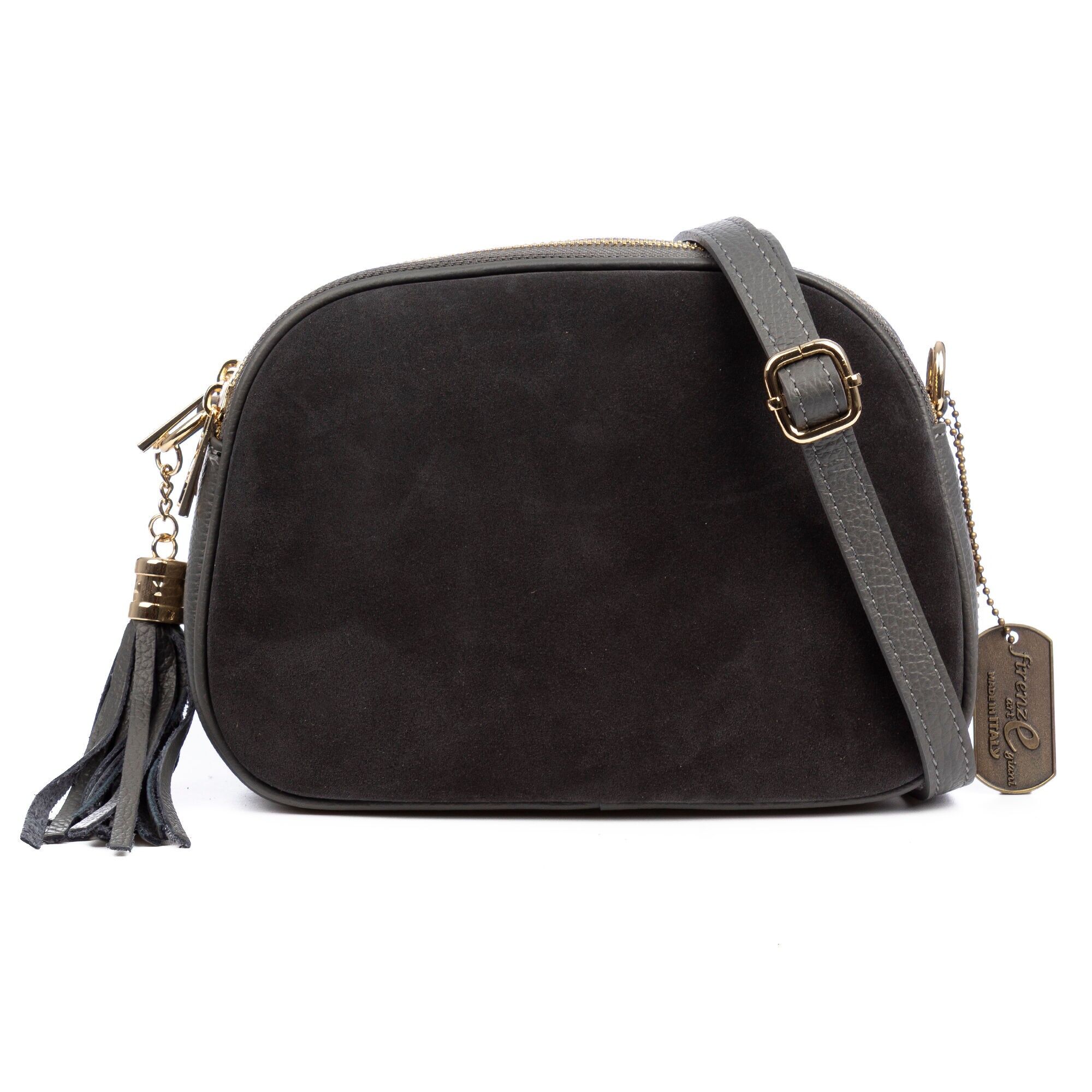 Aliminusa bolso bandolera Mujer. Piel auténtica Gamuza y Dollaro.