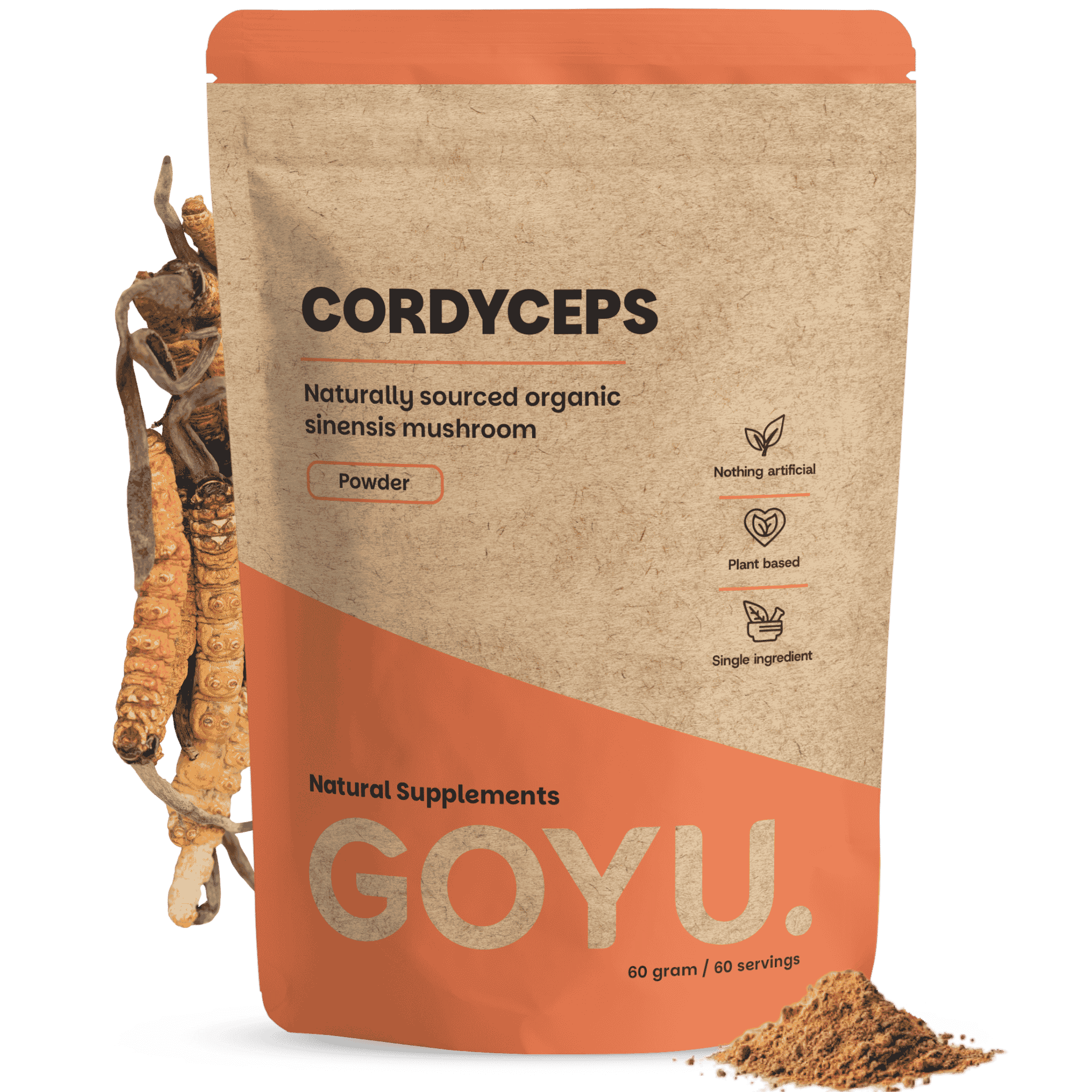 GOYU Organic Cordyceps Powder - Mushroom – Energy - 30-day supply per sachet