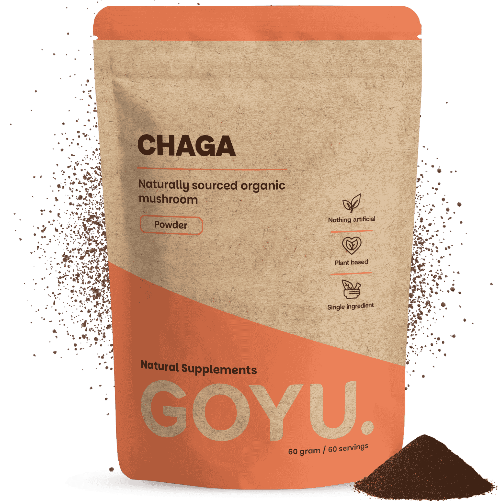 GOYU Organic Chaga Powder - Mushroom – Immune System - 30-day supply per sachet