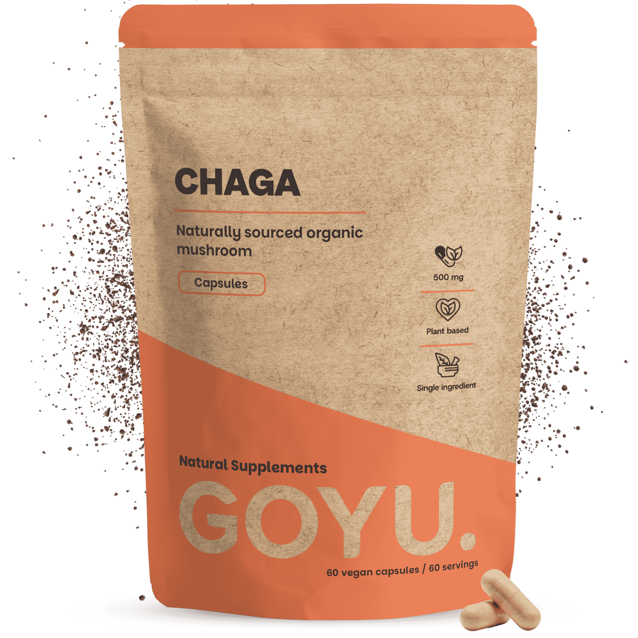 GOYU Chaga 500 mg Organic - Mushroom – Immune System - 30-day supply per sachet