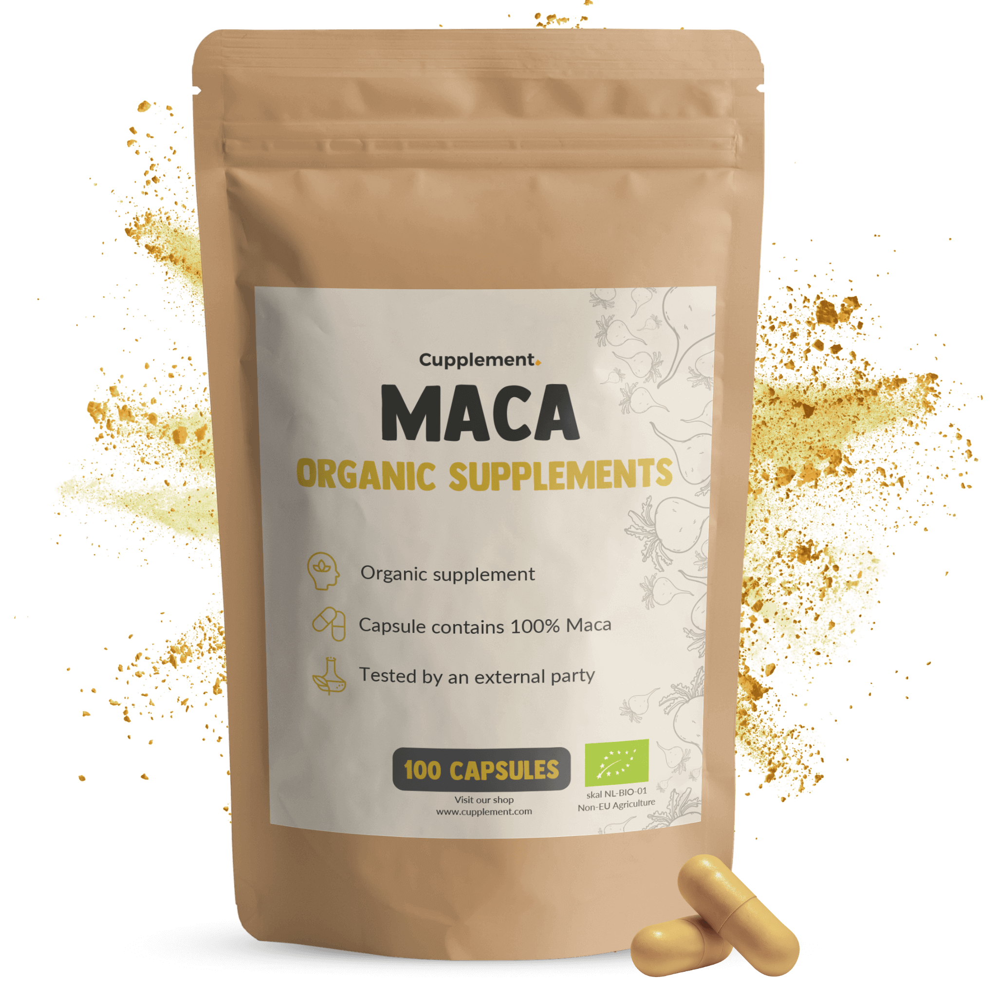 GOYU Maca 500 mg Organic - Energy - 50-day supply per sachet