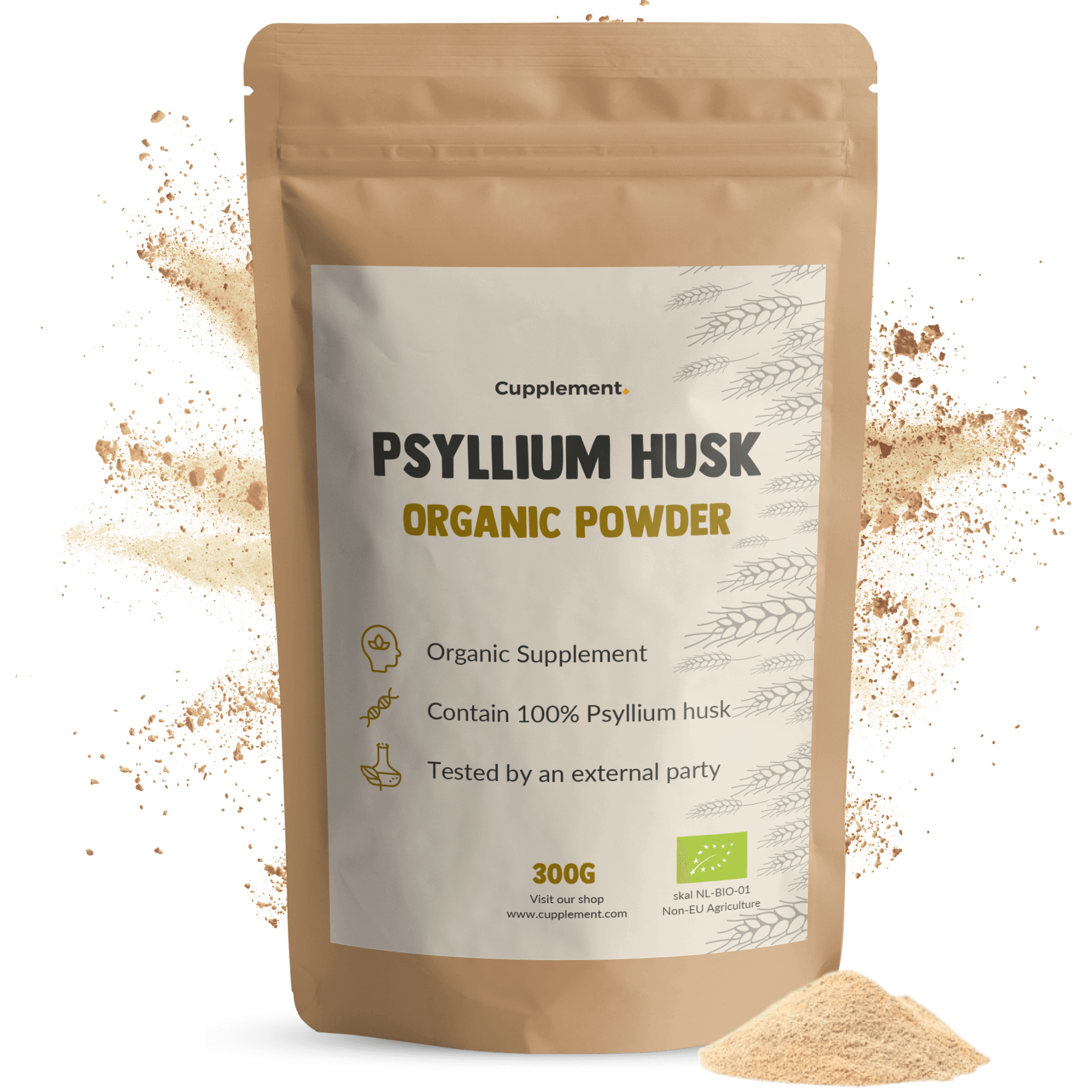 GOYU Organic Psyllium Fiber Powder - Fiber Psyllium Seed - Gut Health - 20-day supply per sachet