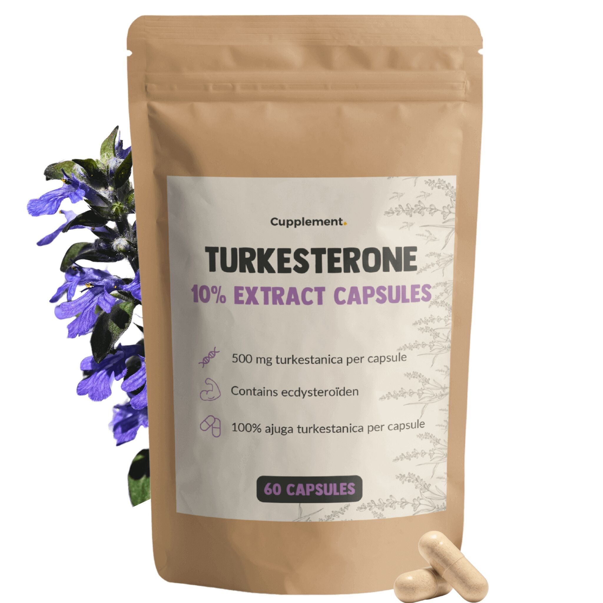 Cupplement Turkesterone 500 mg - Ajuga Turkestanica – Testosterone