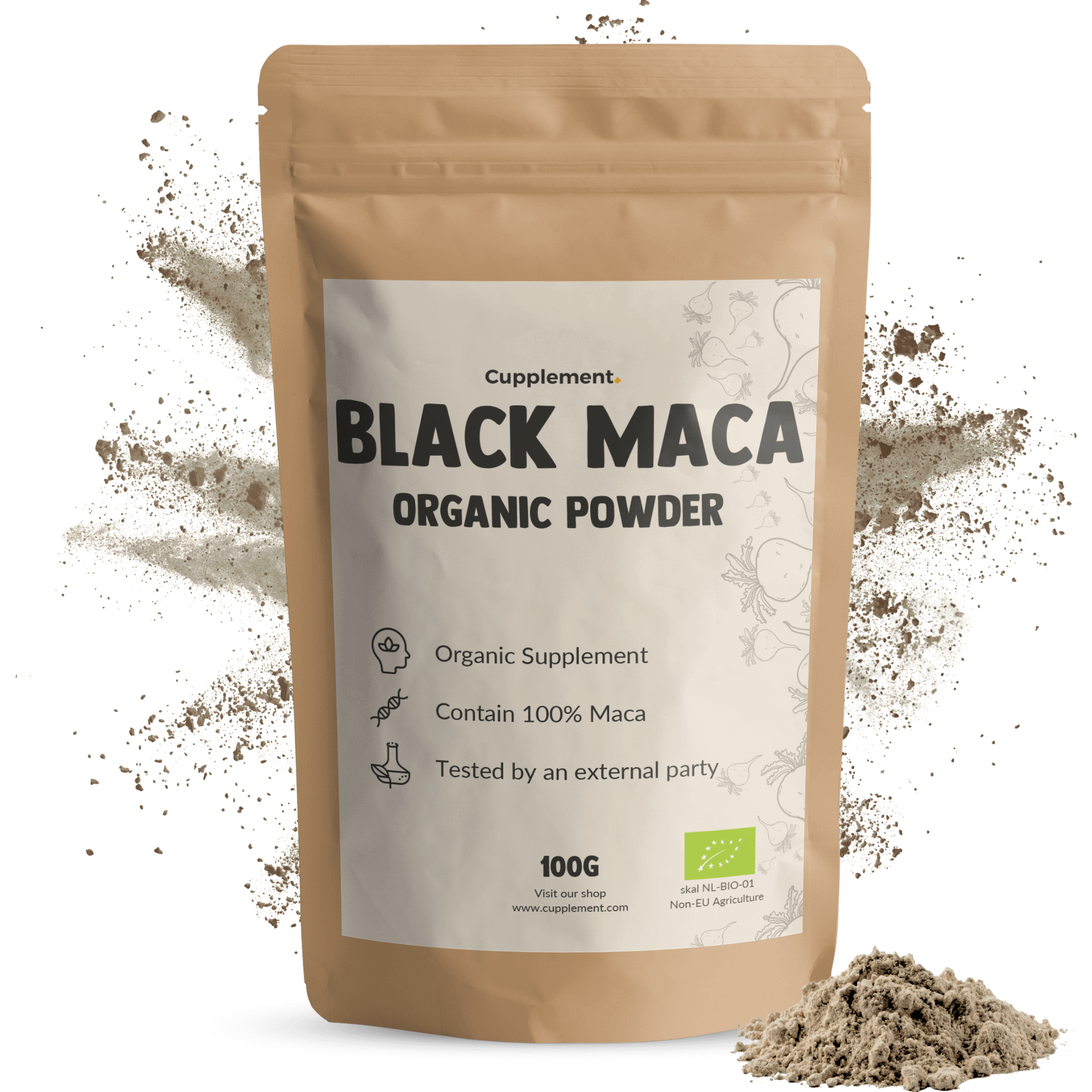 GOYU Organic Black Maca Powder - Testosterone - 33-day supply per sachet