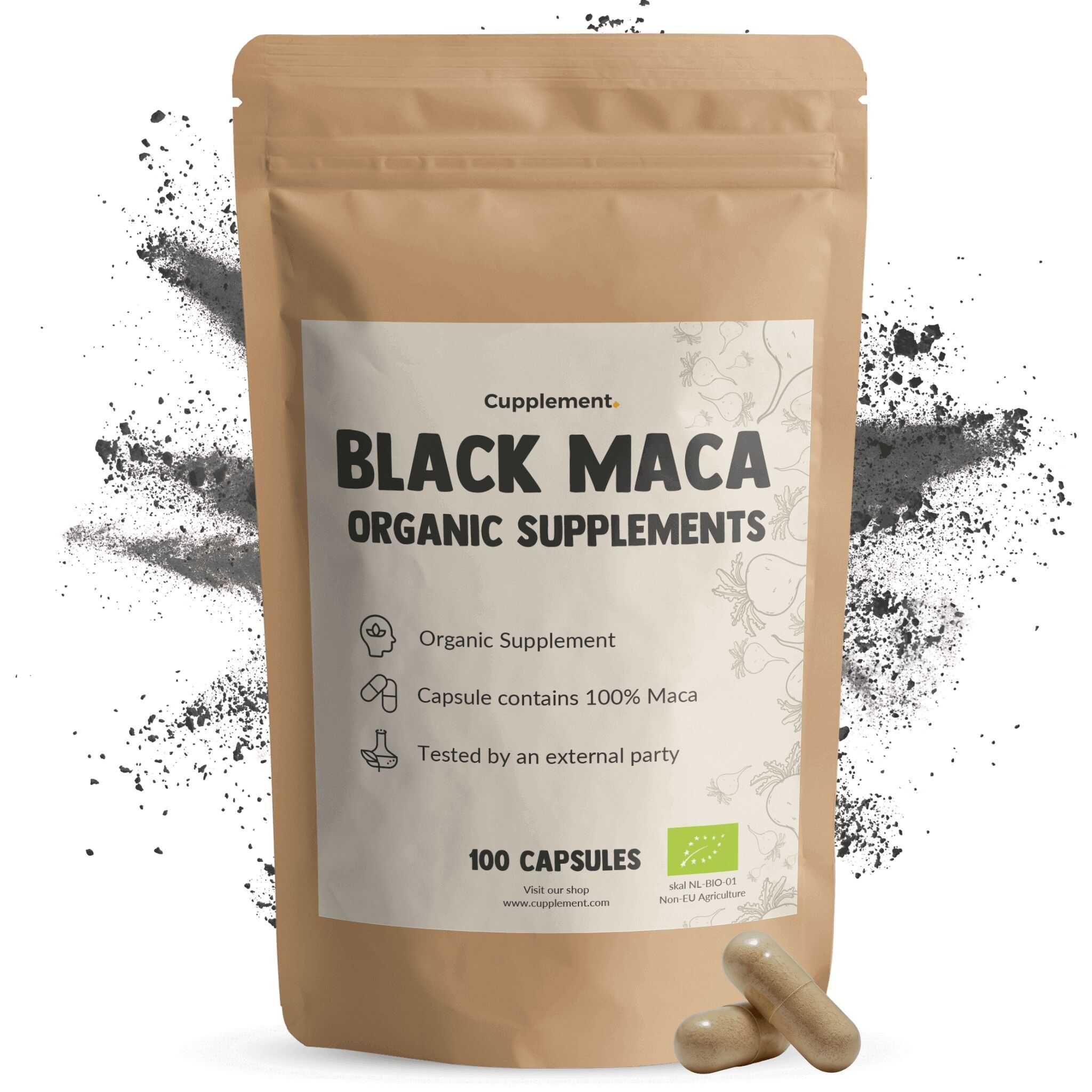 Complemento de Maca Negra 500 mg Orgánica - Testosterona - Suministro para 50 días por bolsa