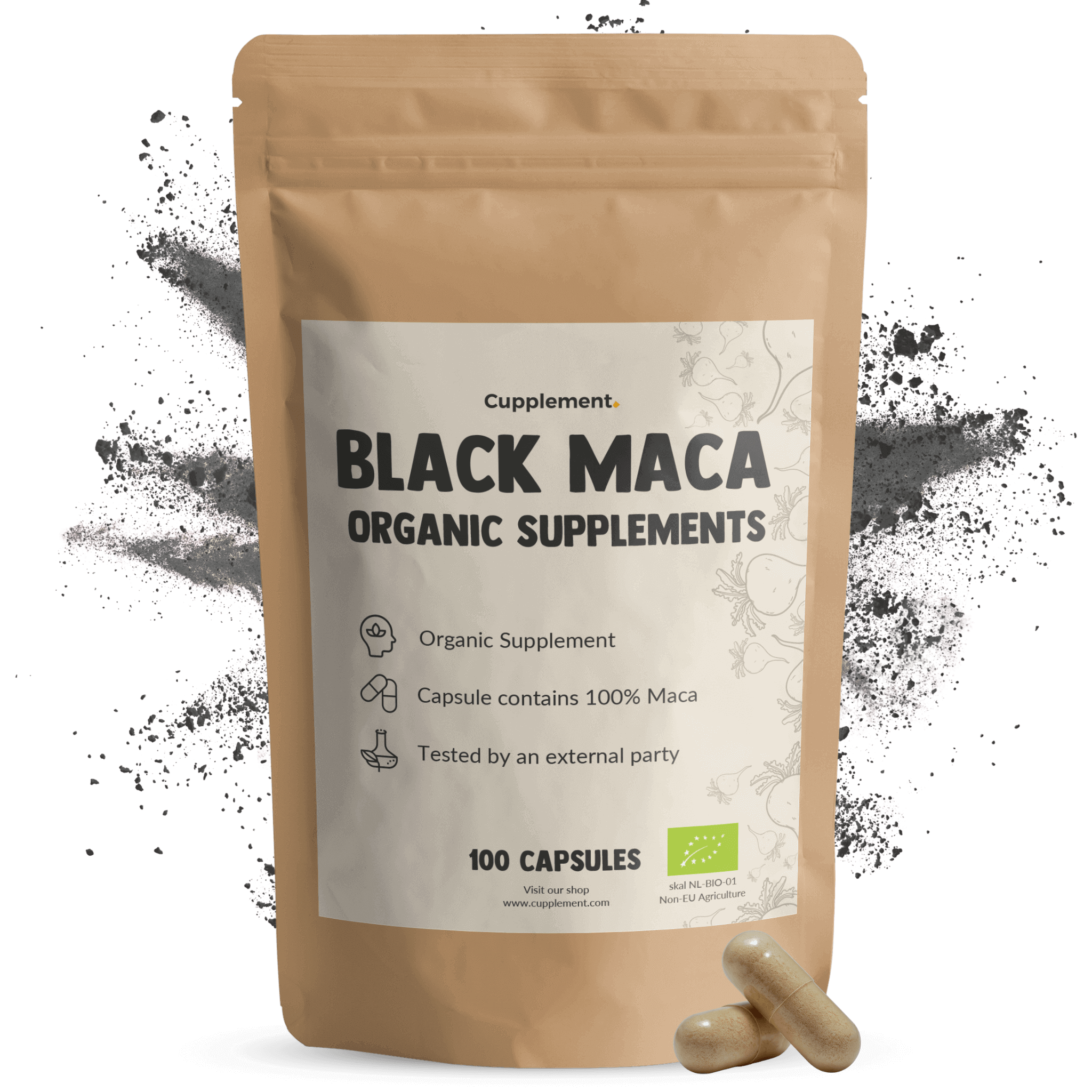 GOYU Black Maca 500 mg Organic - Testosterone - 50-day supply per sachet
