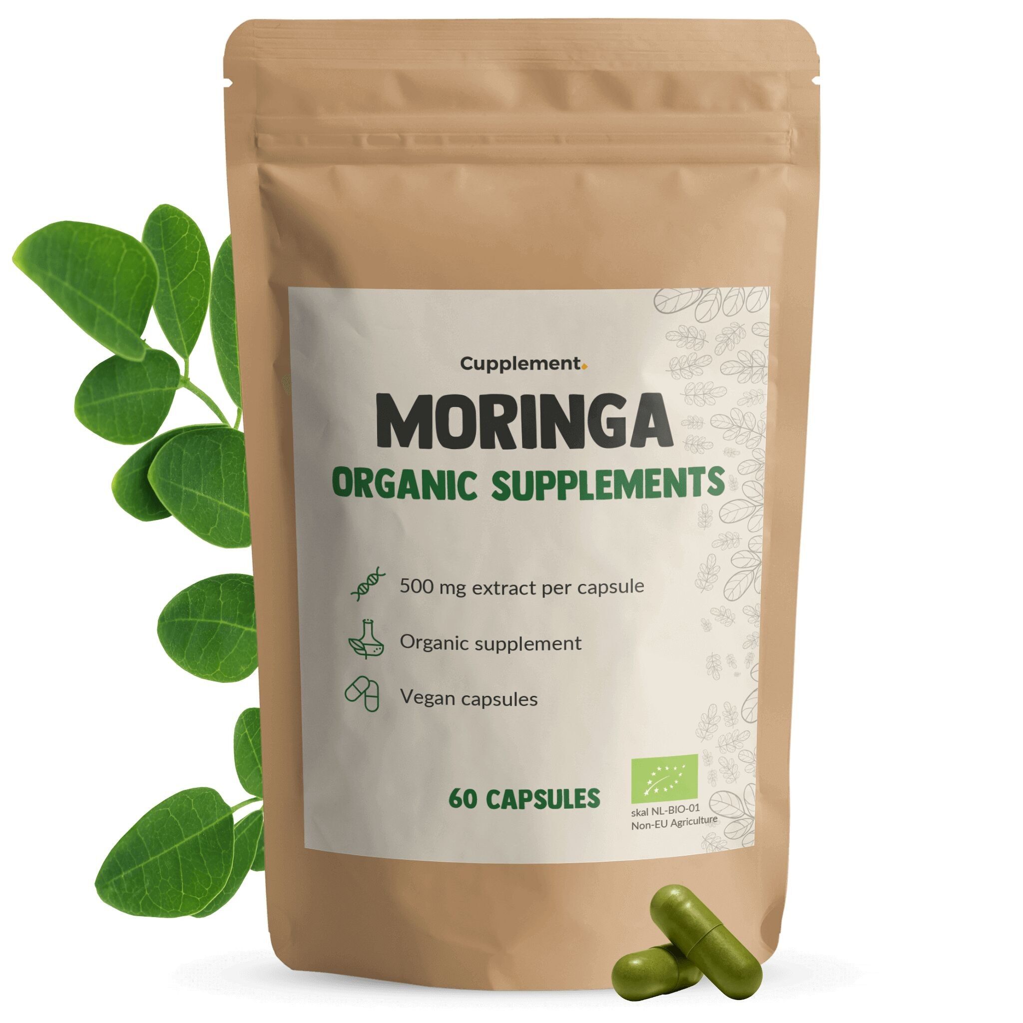 Cupplement Moringa 500 mg Organic - Oleifera - Resistance