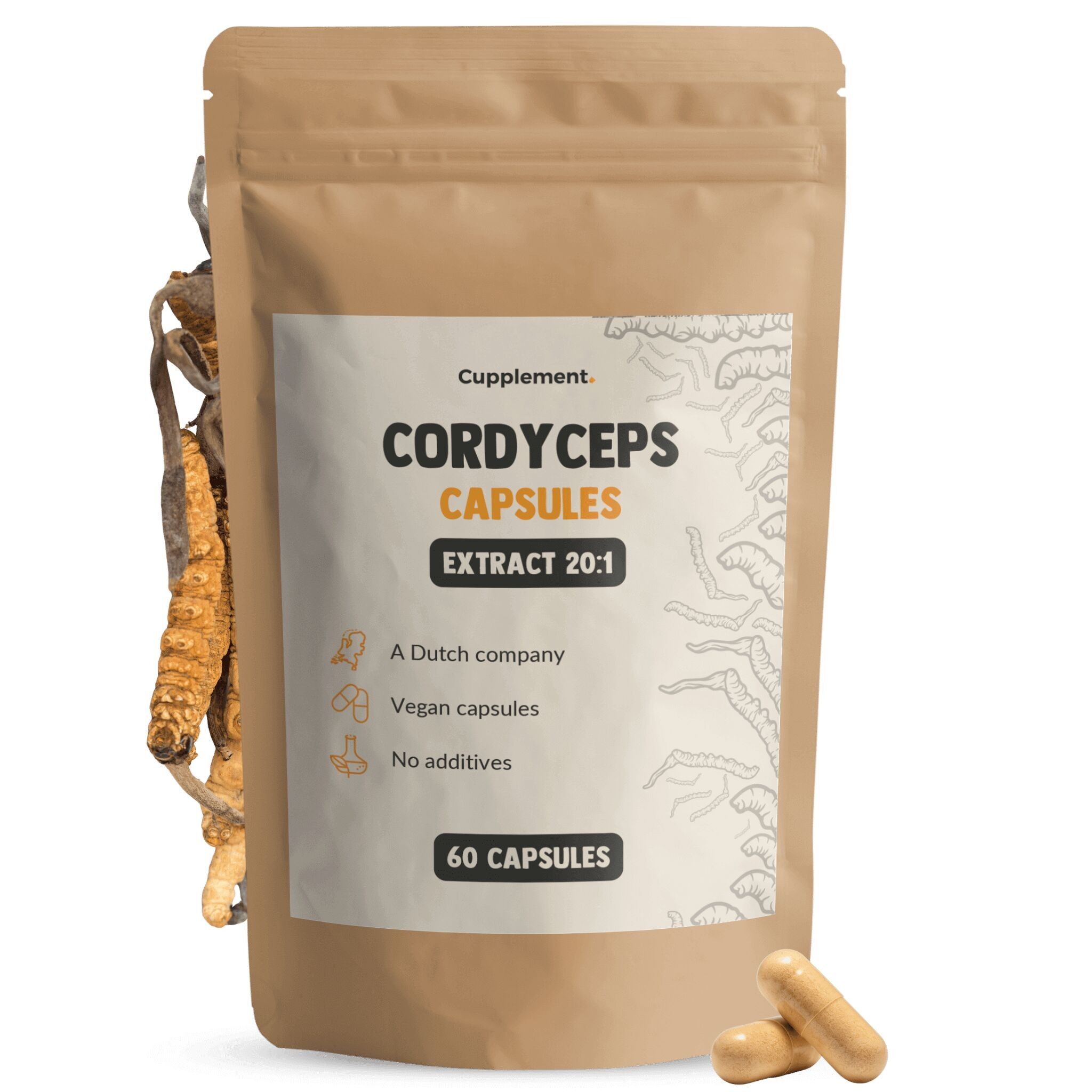 Estratto di Cordyceps Cupplement 400 mg - Fungo - Energia