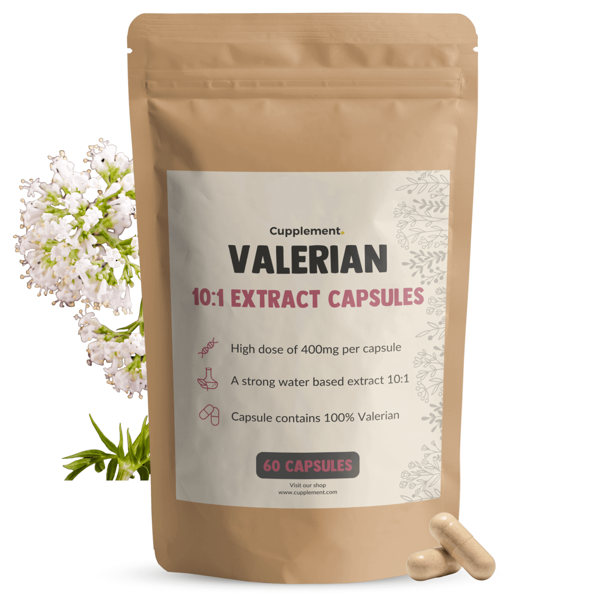 GOYU Valerian Extract 400 mg - Relaxation - 60-day supply per sachet