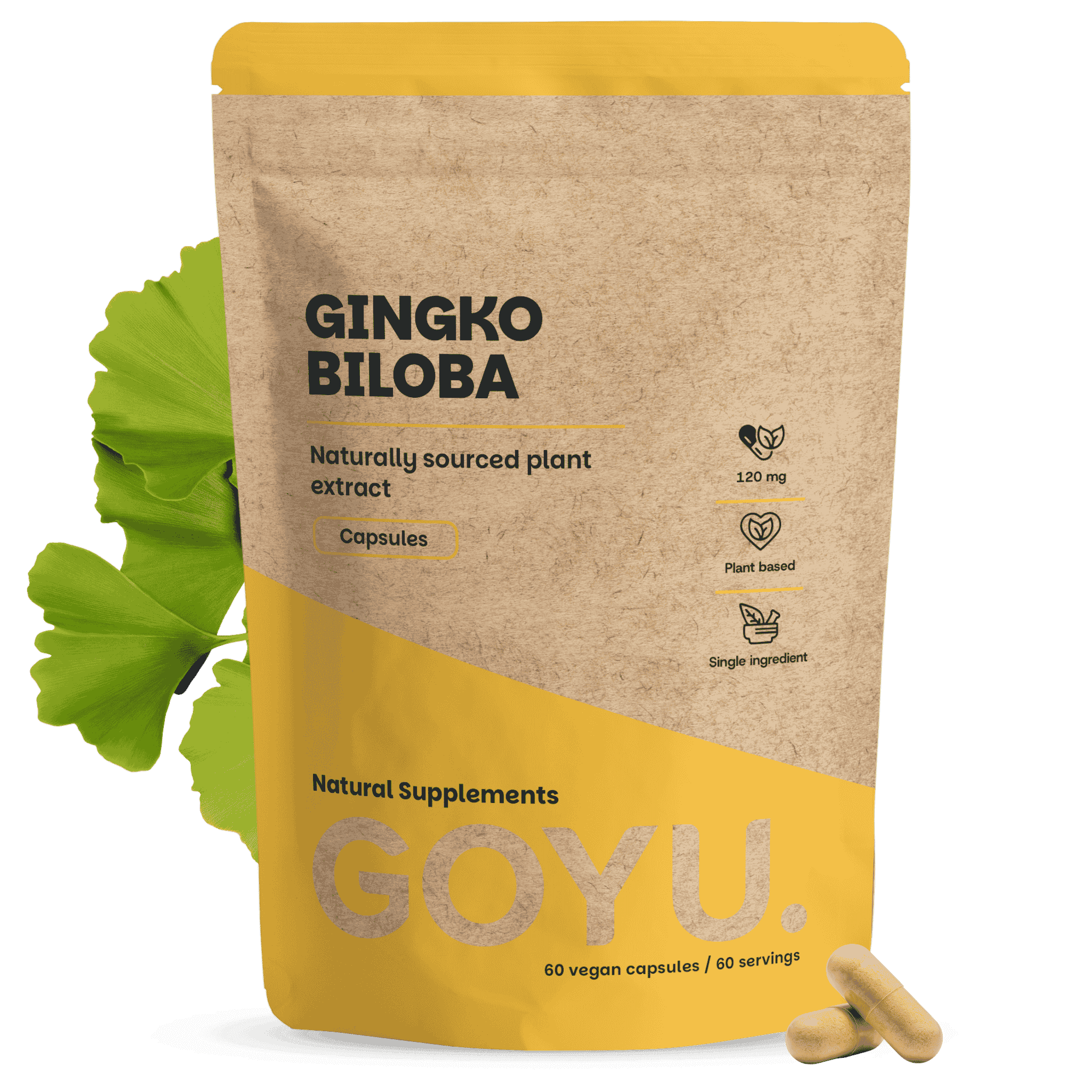 GOYU Ginkgo Biloba 100 mg - Focus - 60-day supply per sachet