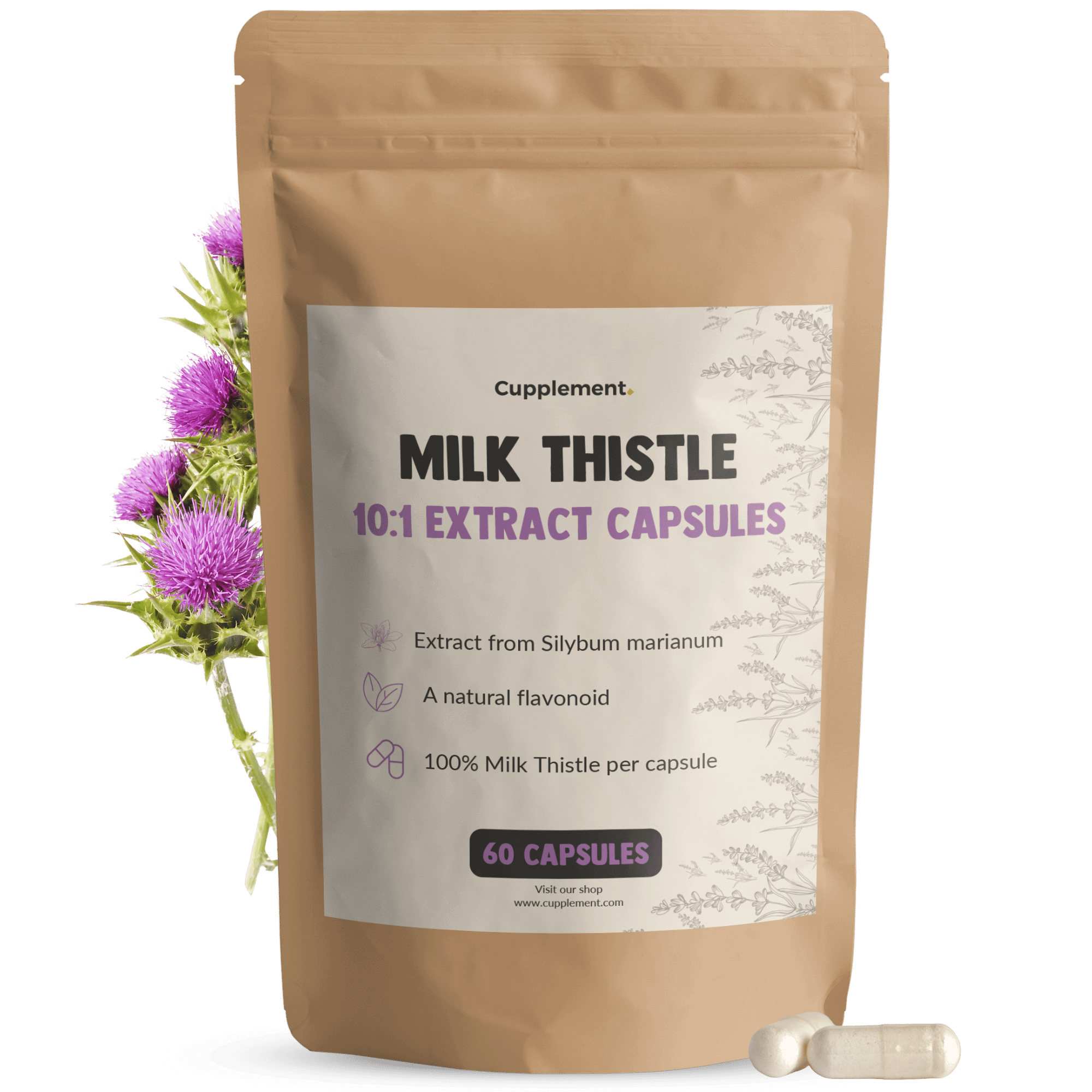 GOYU Milk Thistle Extract 500 mg - Liver Cleanse - Milk Thistle - 60-day supply per sachet