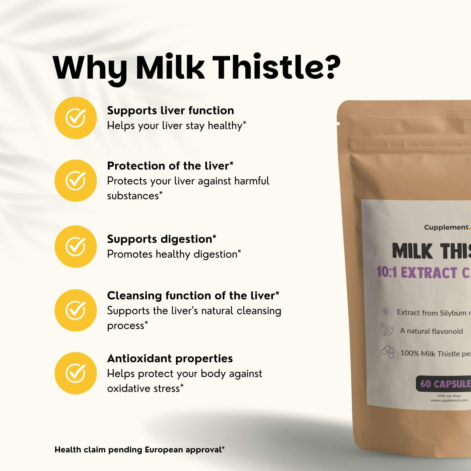 GOYU Mariadistel Extract 500 mg  - Leverreiniging - Milk Thistle - 60 dagen voorraad per zakje