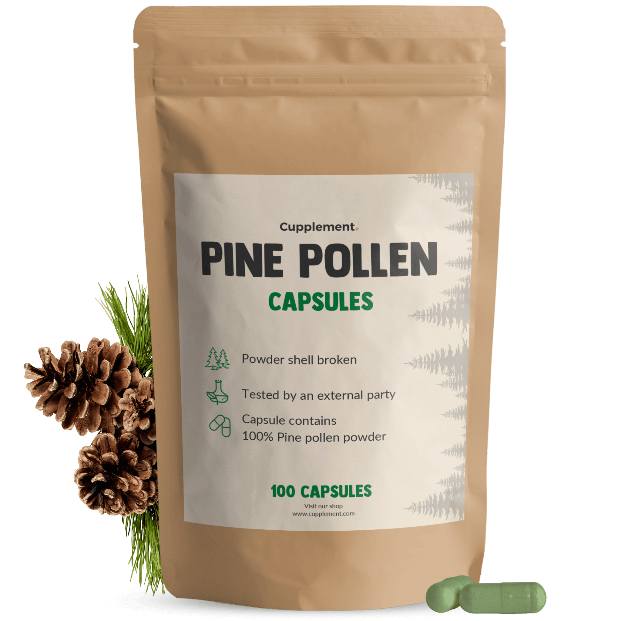 GOYU Pine pollen 500mg - Pine pollen – Immunity - 50-day supply per sachet