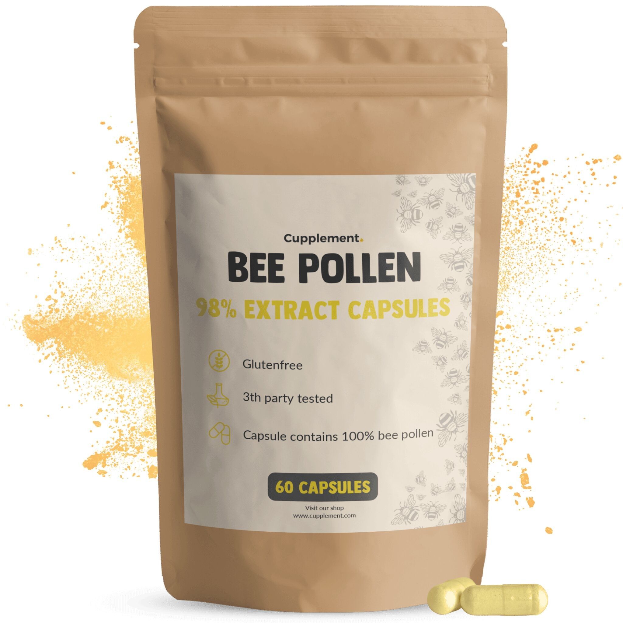 Estratto di polline d'api Cupplement 500 mg - Polline d'api - Sistema immunitario