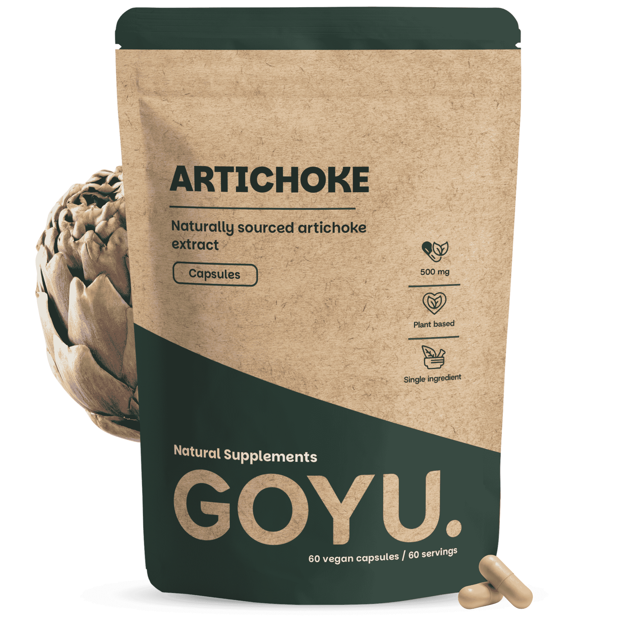 GOYU Artichoke Extract 500mg - Artichoke - Gut Health - 60-day supply per sachet