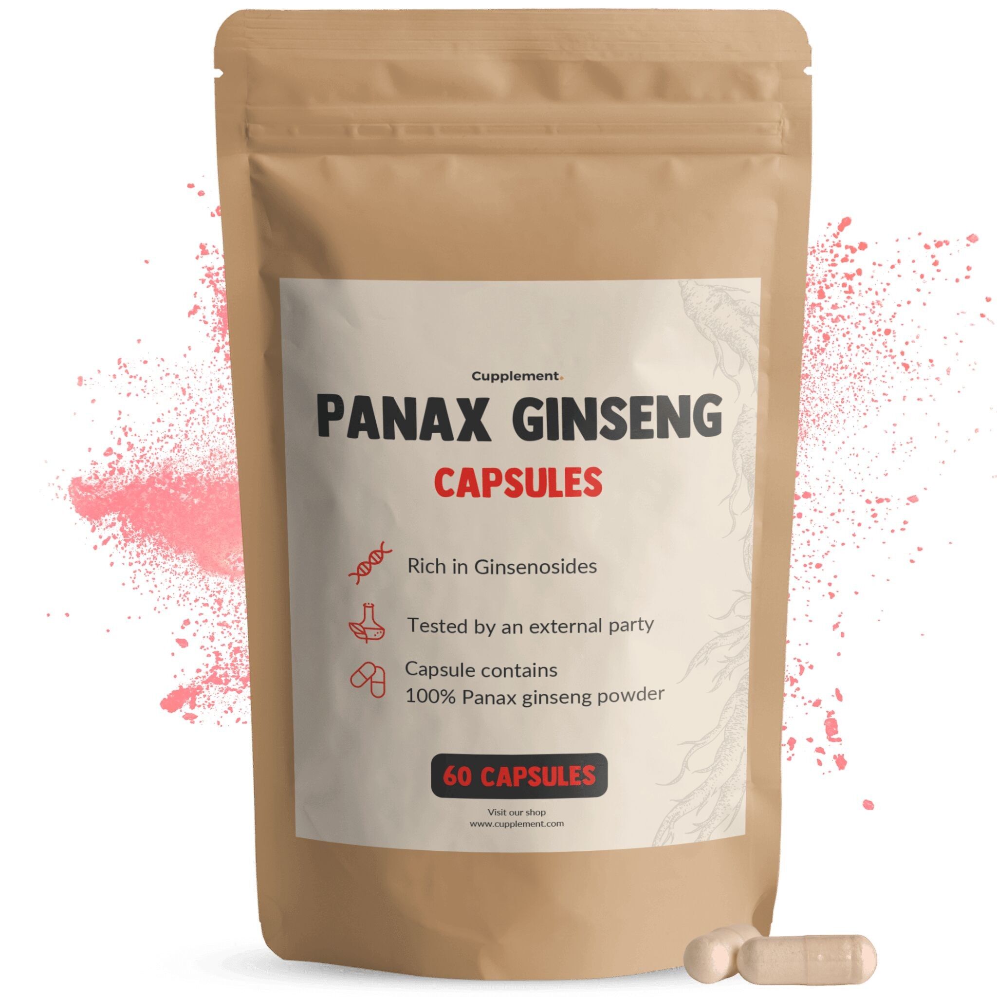 Estratto di Panax Ginseng Cupplement 500mg - Energia