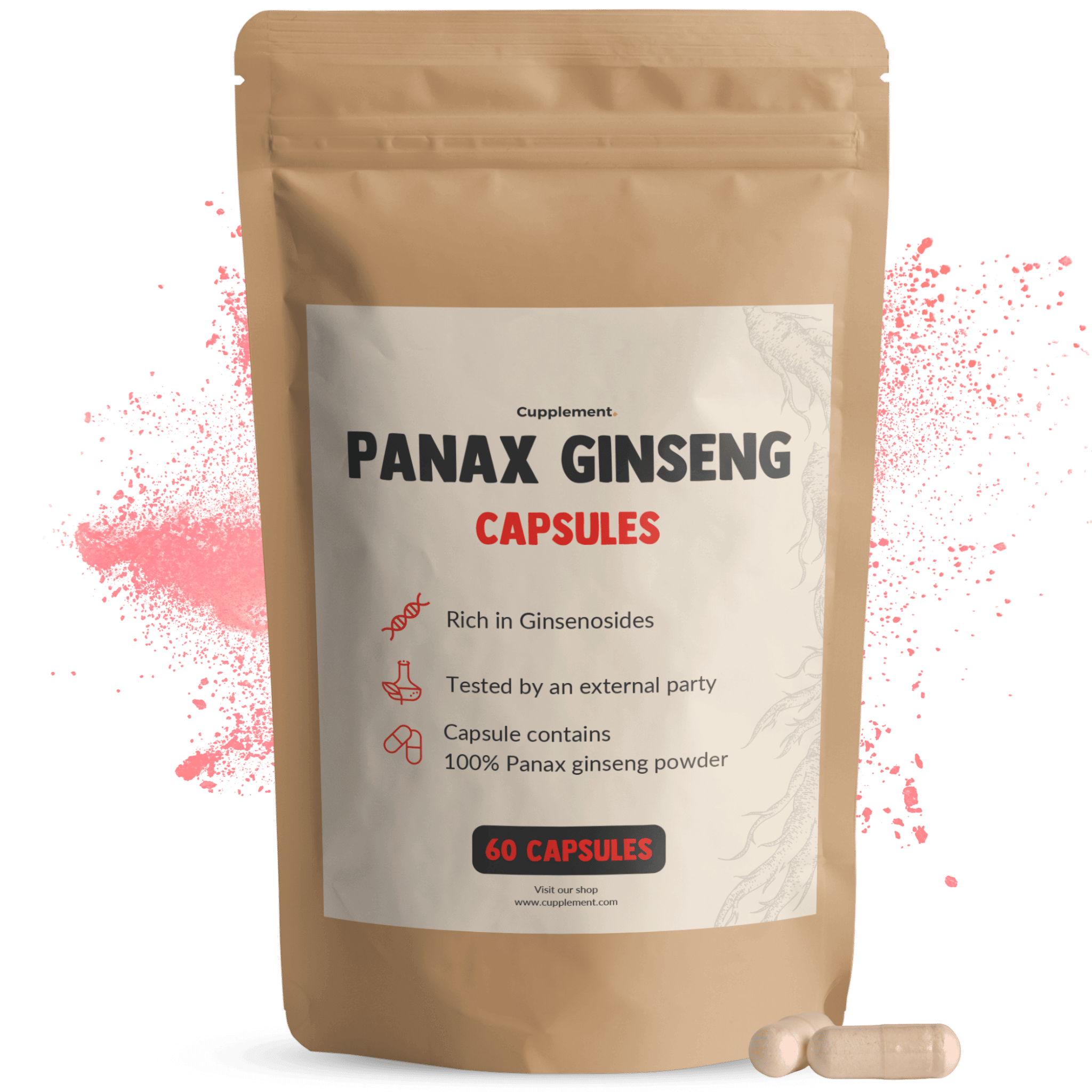 GOYU Panax Ginseng Extract 500mg - Energy - 60-day supply per sachet