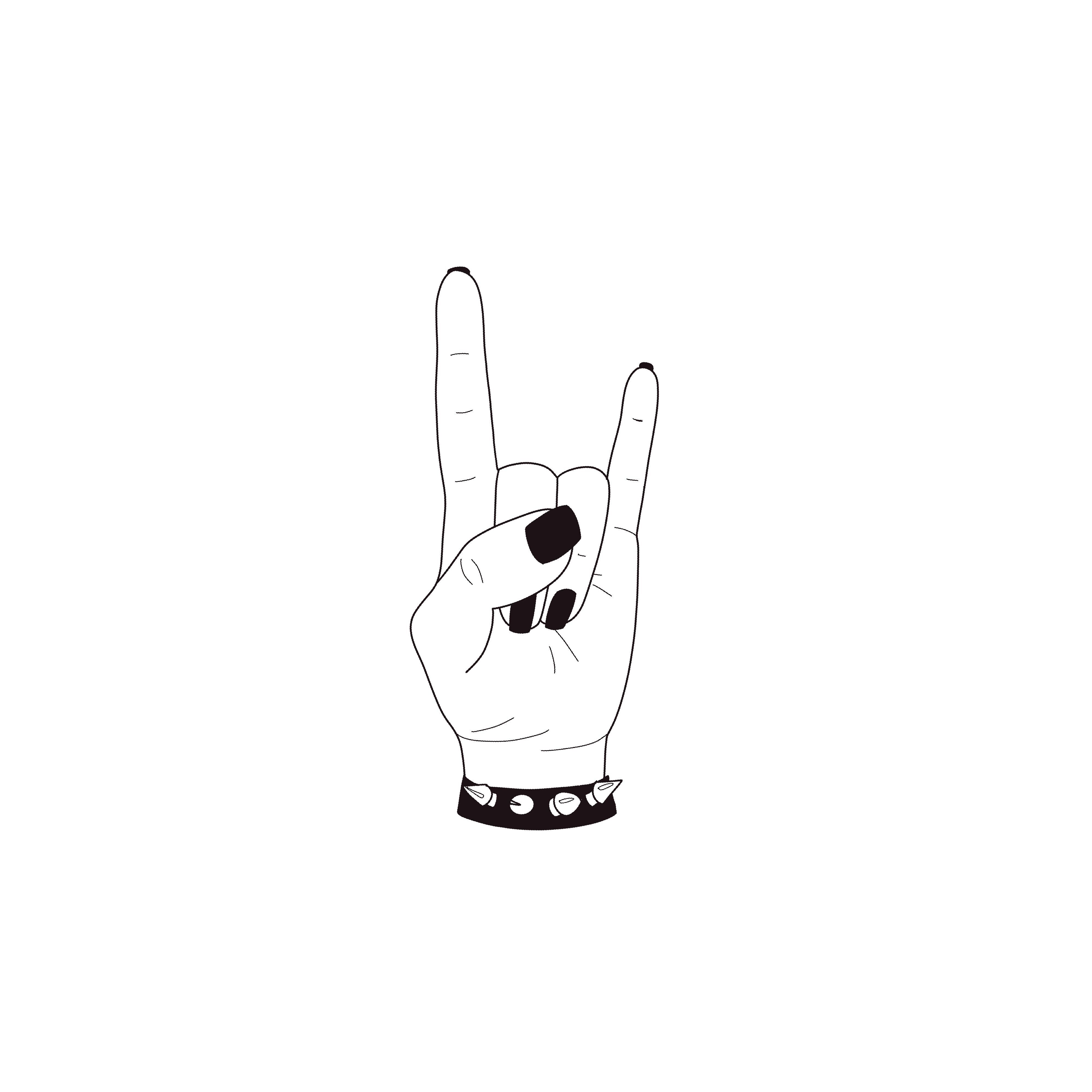 Temporary tattoo: Rock'n'roll symbol