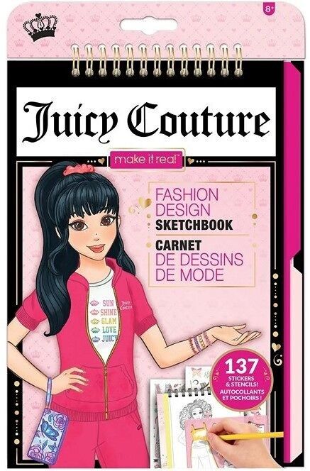 Schlüsselband für den Make It Real Juicy Couture-Modus mit Stiften und Aufklebern zur Anregung der Kreativität – Stil- und Kunststoff-Set für Kinder