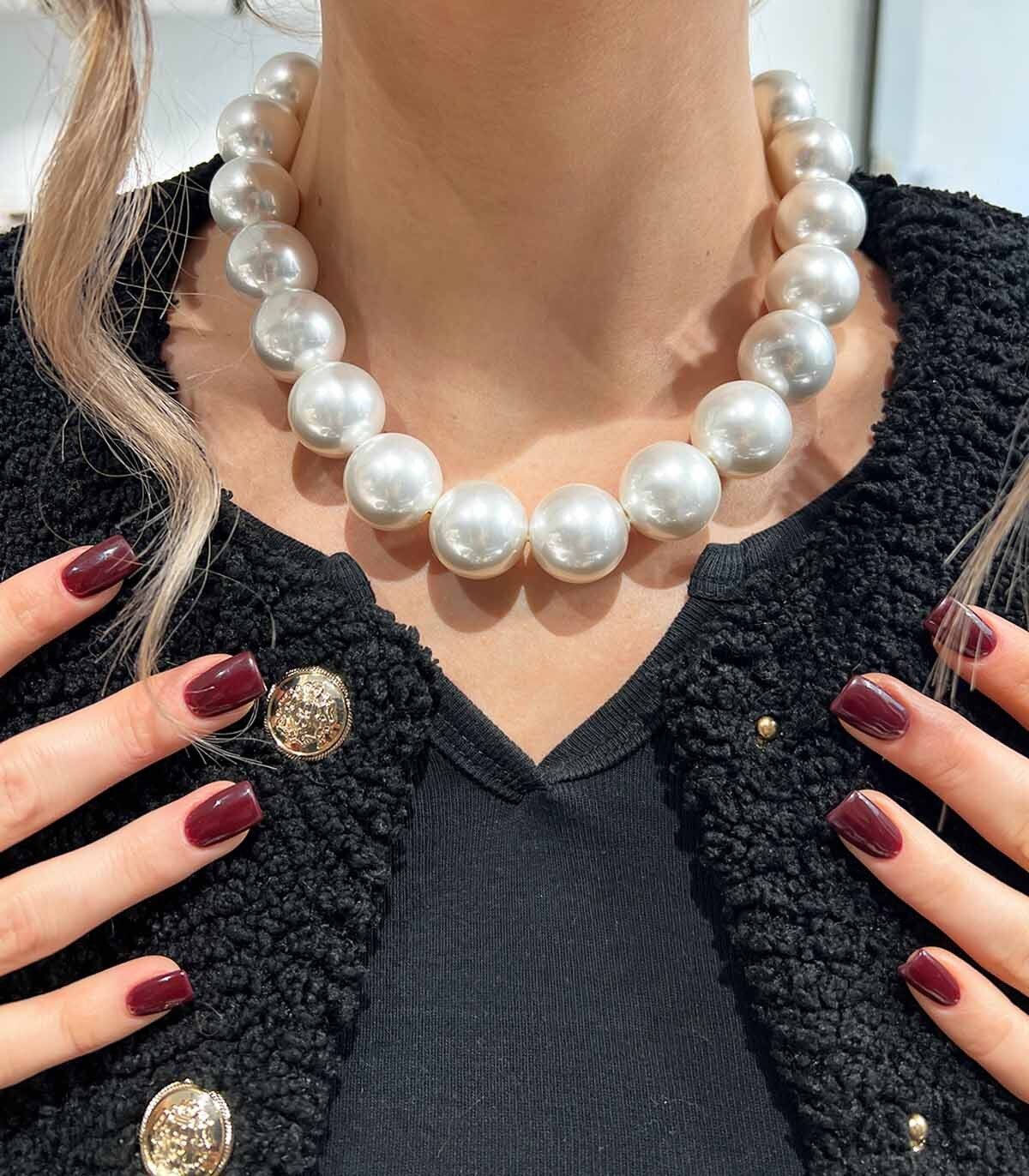 Collana di perle semplici e spesse - Acciaio inossidabile 316L