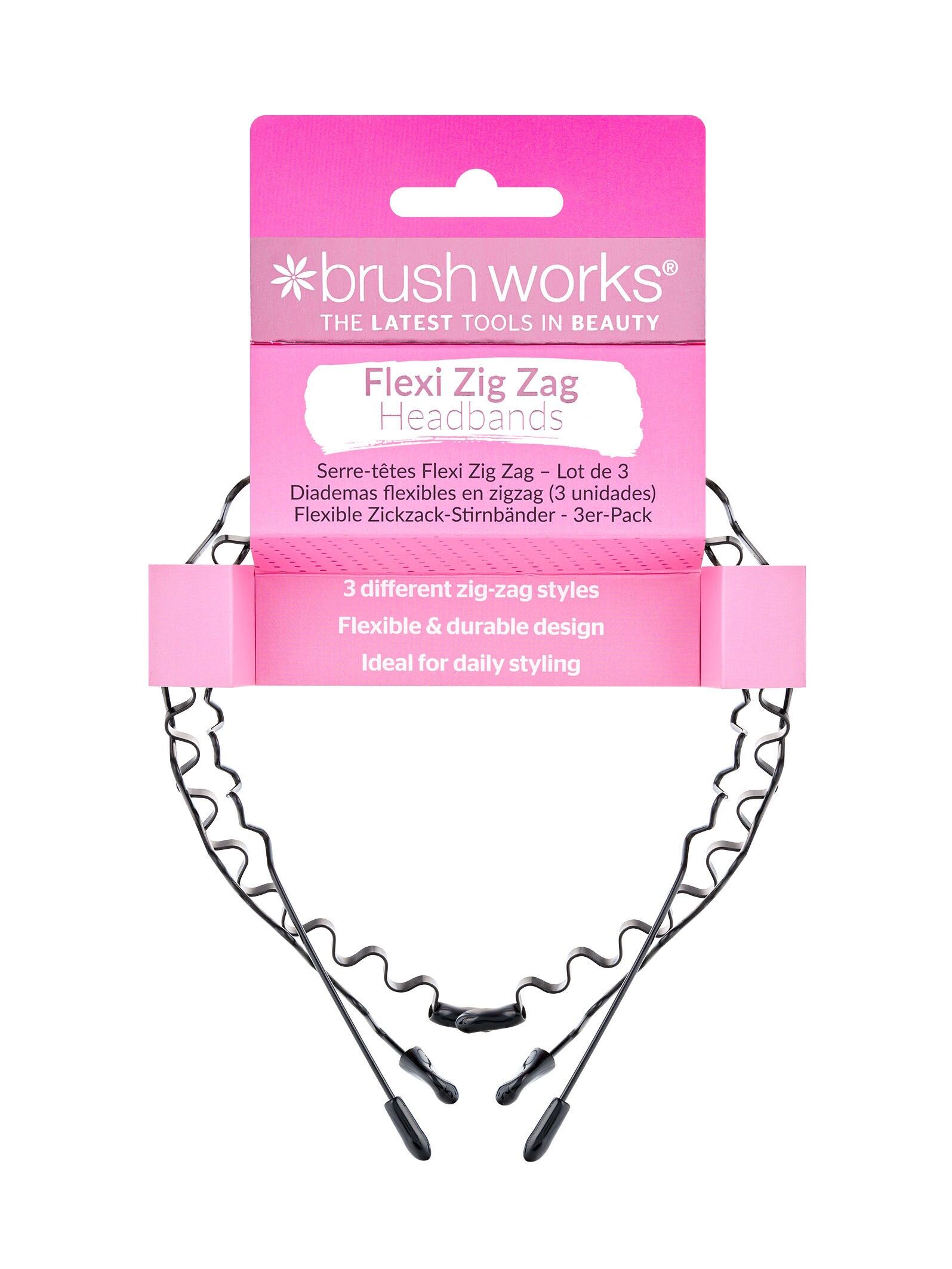 Fasce per capelli Brushworks Flexi Zig Zag - Confezione da 3