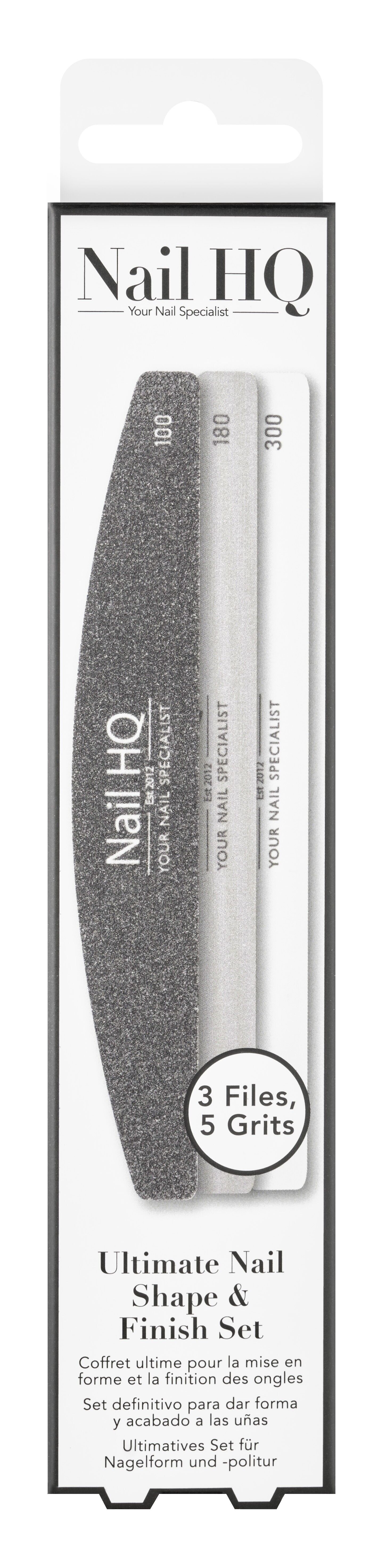 Nail HQ Ultimate Nail Shape & Finish Set - Confezione da 3