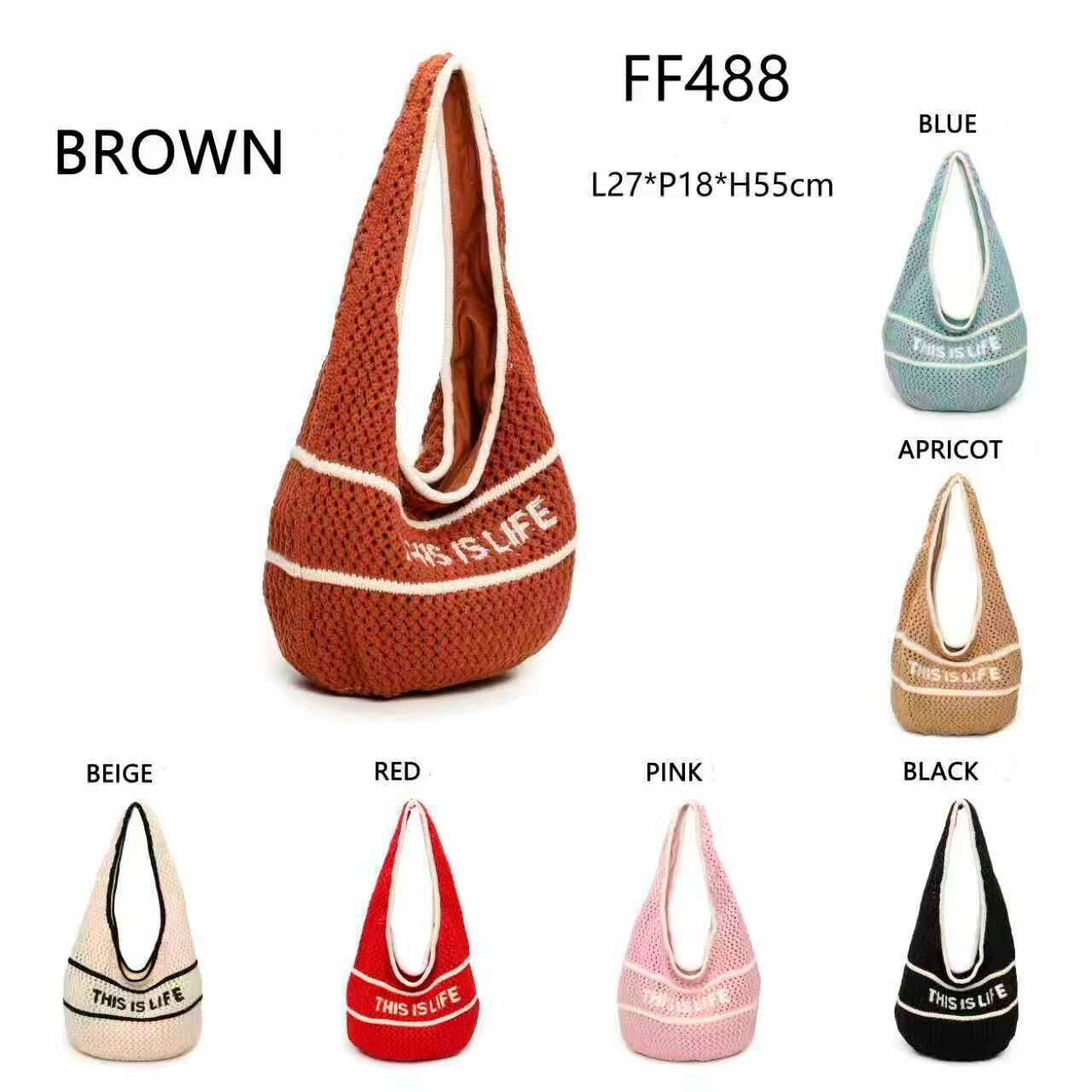 Borsa hobo in poliestere stile uncinetto "This is Lihe"