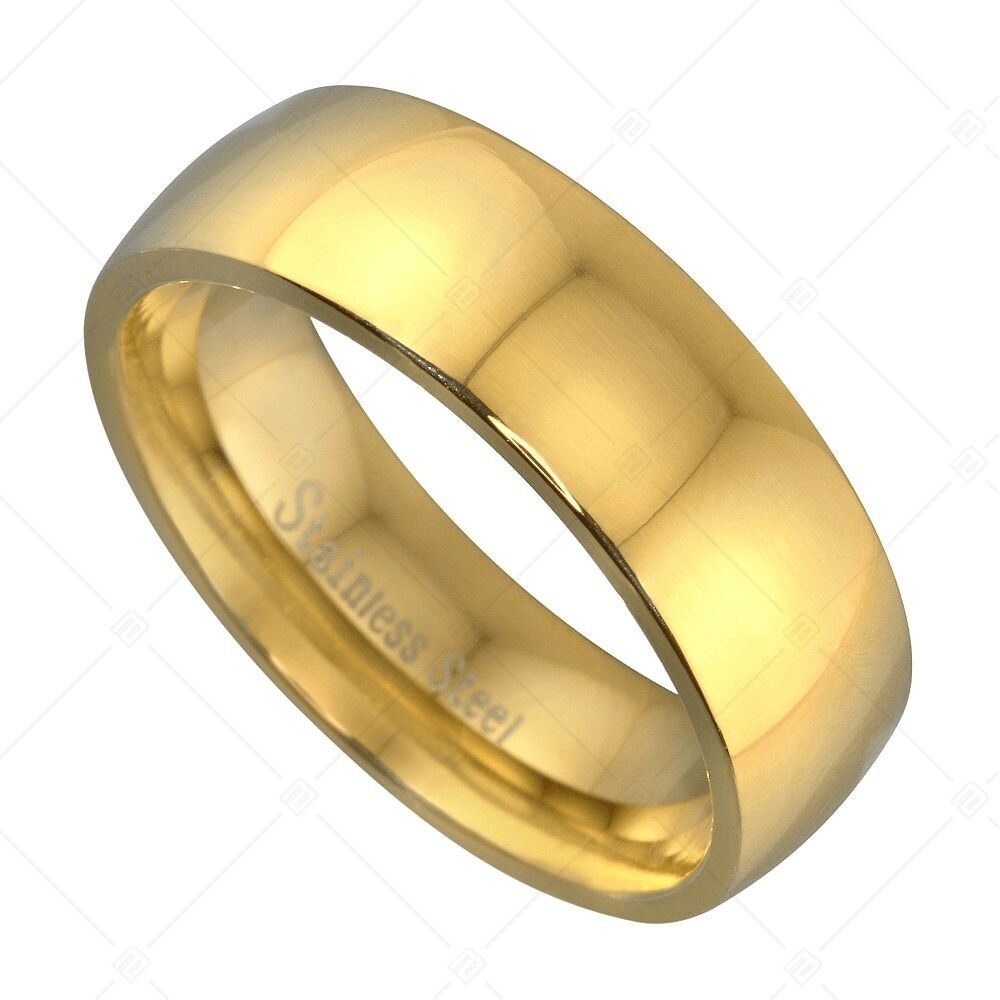 Anillo de acero inoxidable con baño de oro de 18 quilates