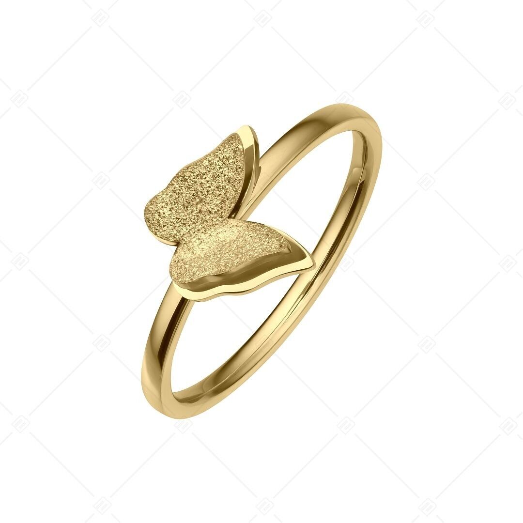 BALCANO - Papillon / Anillo bañado en oro de 18 quilates decorado con mariposa