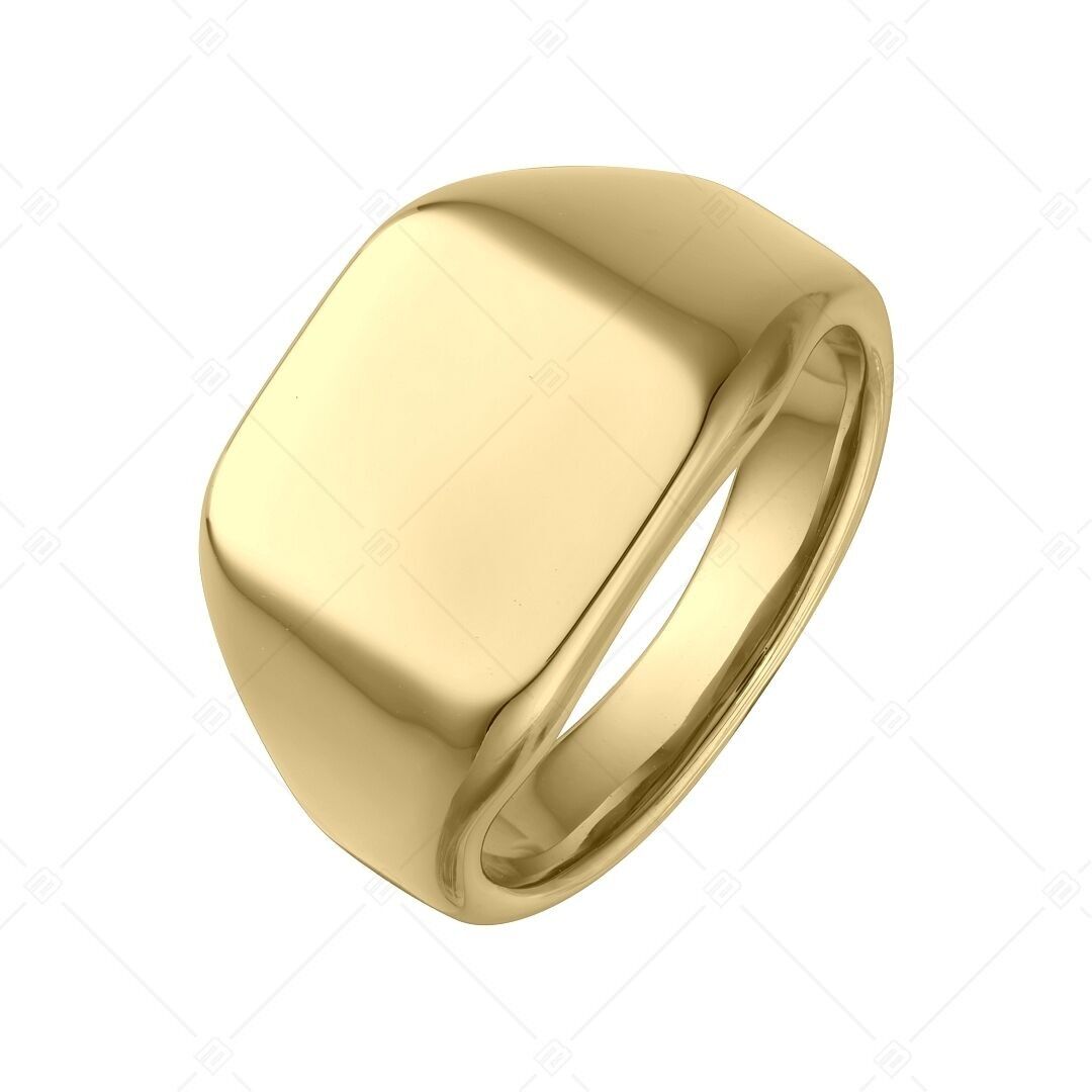 BALCANO - Larry / Bague chevalière personnalisable, plaquée or 18 carats