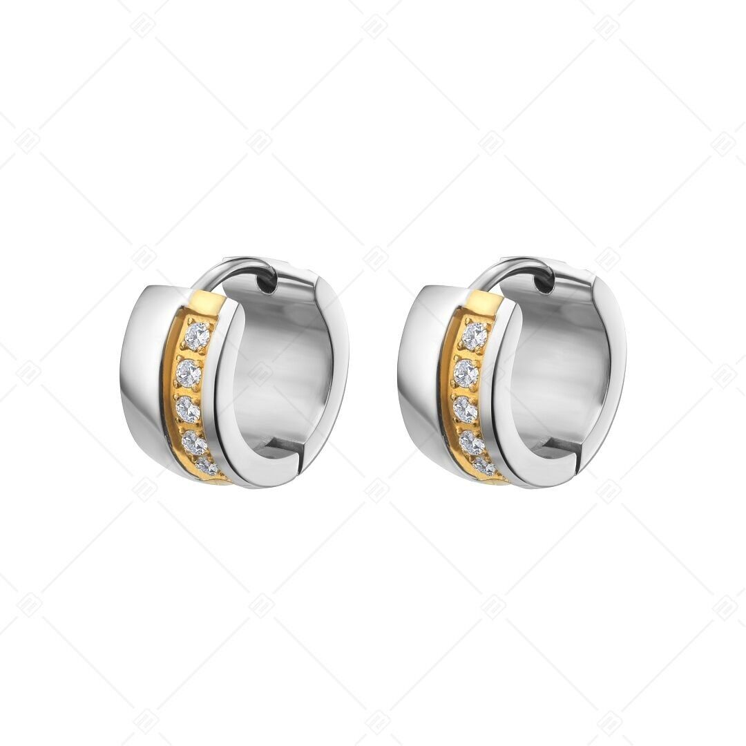 BALCANO - Sendero / Orecchini in acciaio inossidabile con pietre preziose placcate in oro 18 carati e zirconi cubici