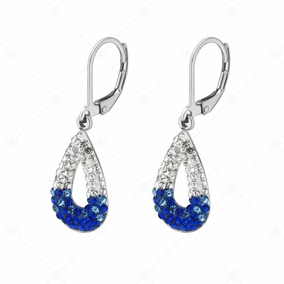 BALCANO - Goccia / Orecchini rotondi in acciaio inossidabile con cristalli