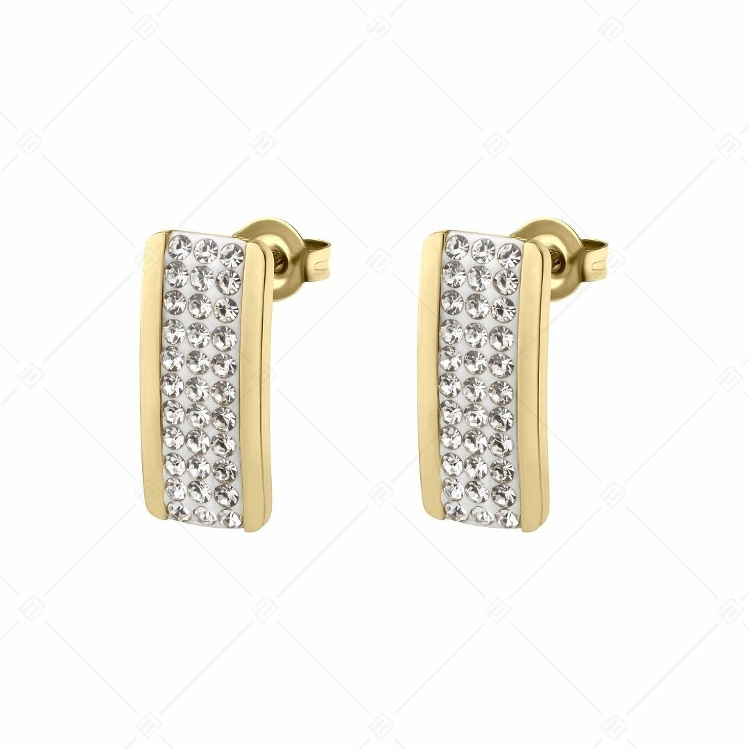 BALCANO - Giulia / Orecchini rettangolari in cristallo placcati oro 18 carati