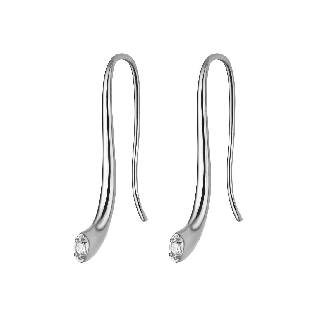 BALCANO - Arco / Orecchini curvi con pietra preziosa di zirconia