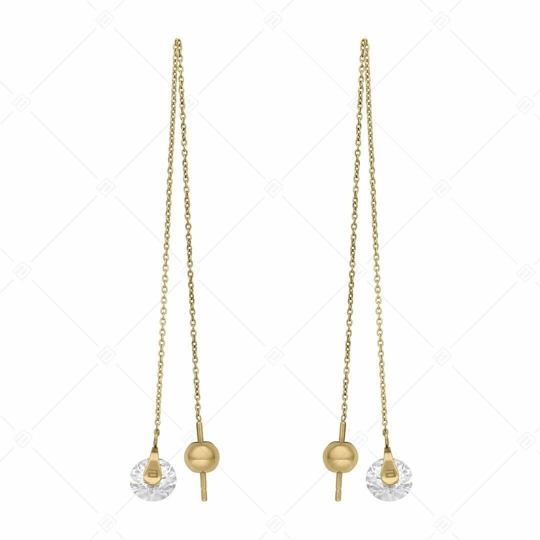 BALCANO - Catena / Orecchini pendenti con catena e pietra preziosa in zirconia