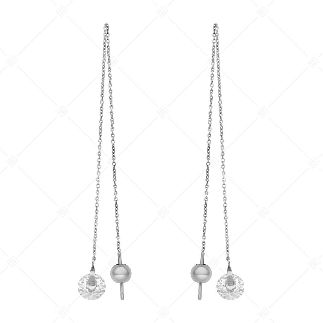 BALCANO - Catena / Orecchini pendenti con catena e pietra preziosa in zirconia