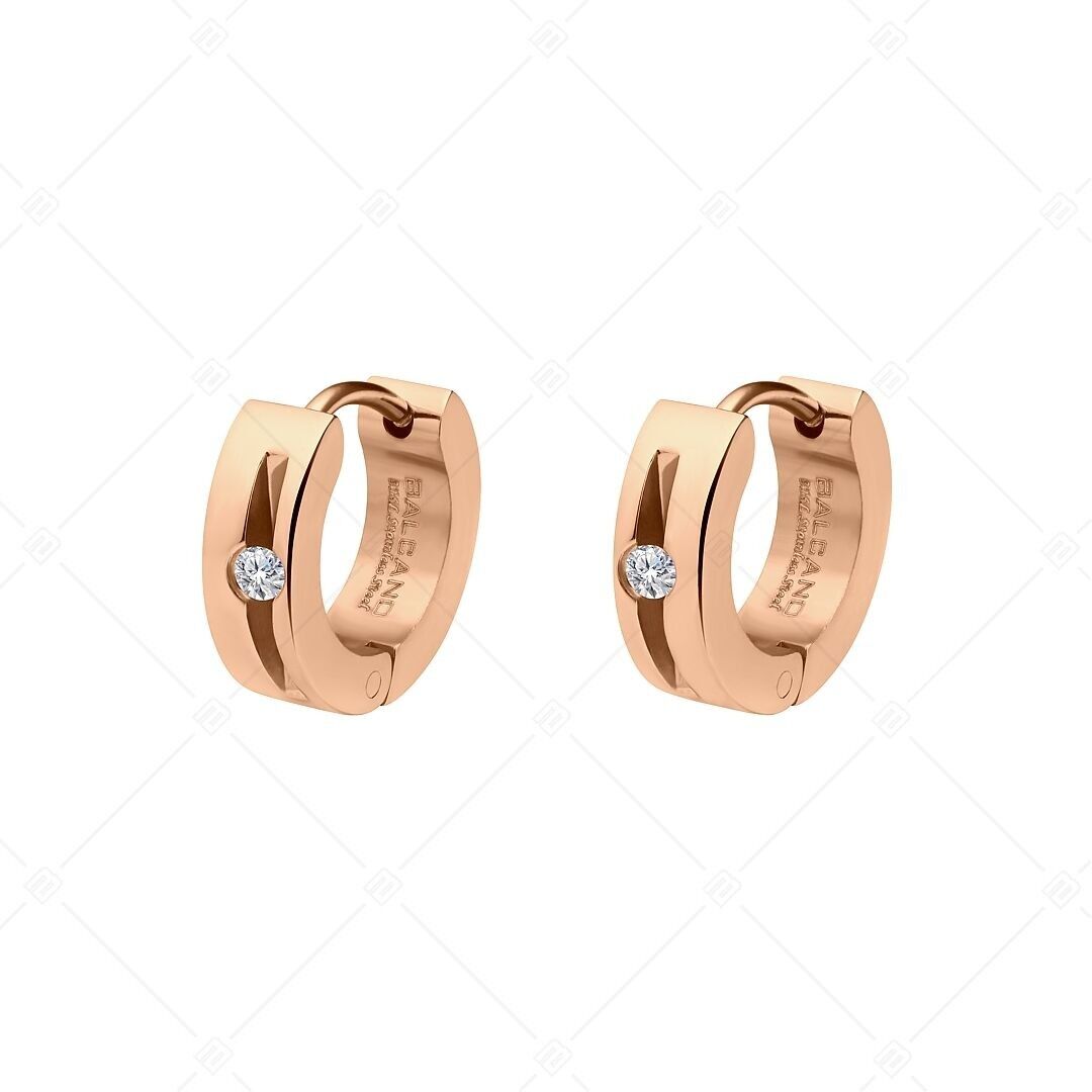 BALCANO - Pendientes Luna / Aro con Circonitas