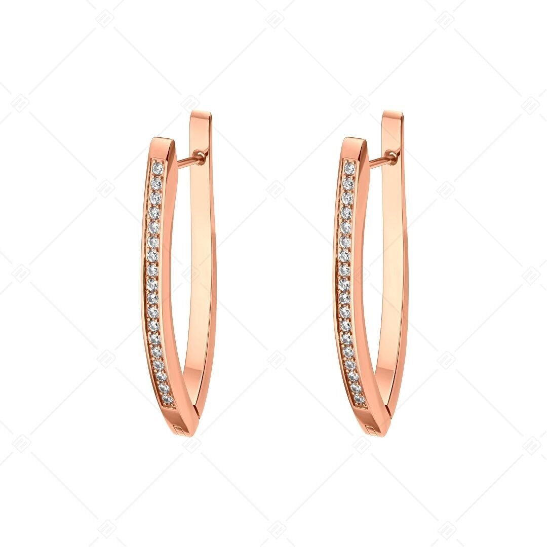 BALCANO - Melanie / Dangling Earrings With Cubic Zirconia Gemstone, 18K Rose Gold Plated