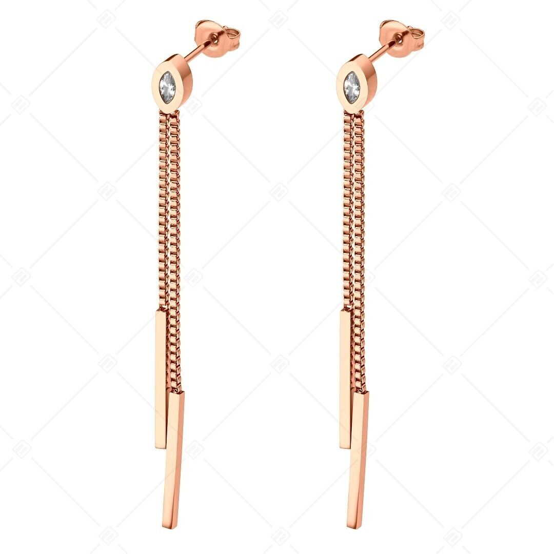 BALCANO - Colette / Dangle Earrings With Cubic Zirconia, 18K Rose Gold Plated